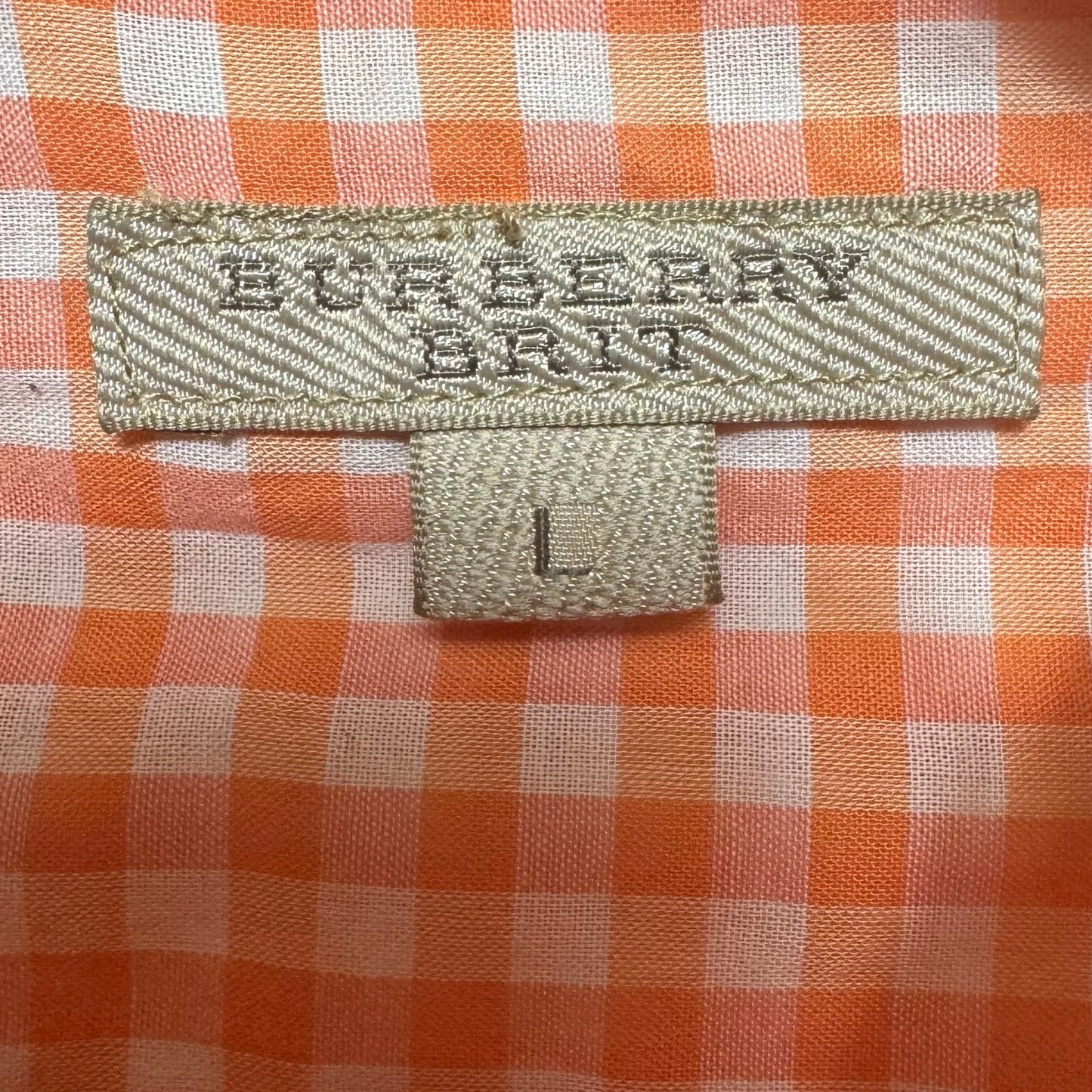 Top Long Sleeve Luxury Designer By Burberry Brit In Checkered Pattern, Size: L