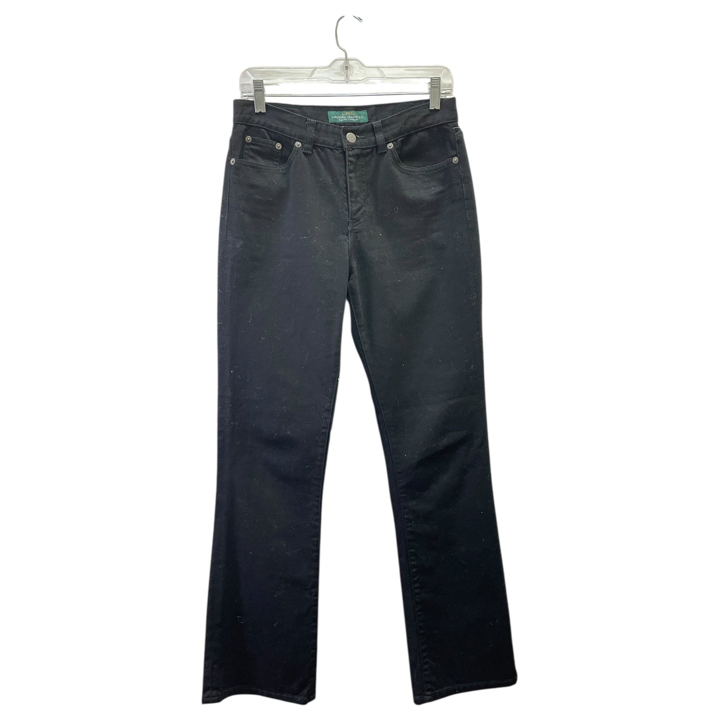 Jeans Straight By Lauren By Ralph Lauren In Black Denim, Size:4