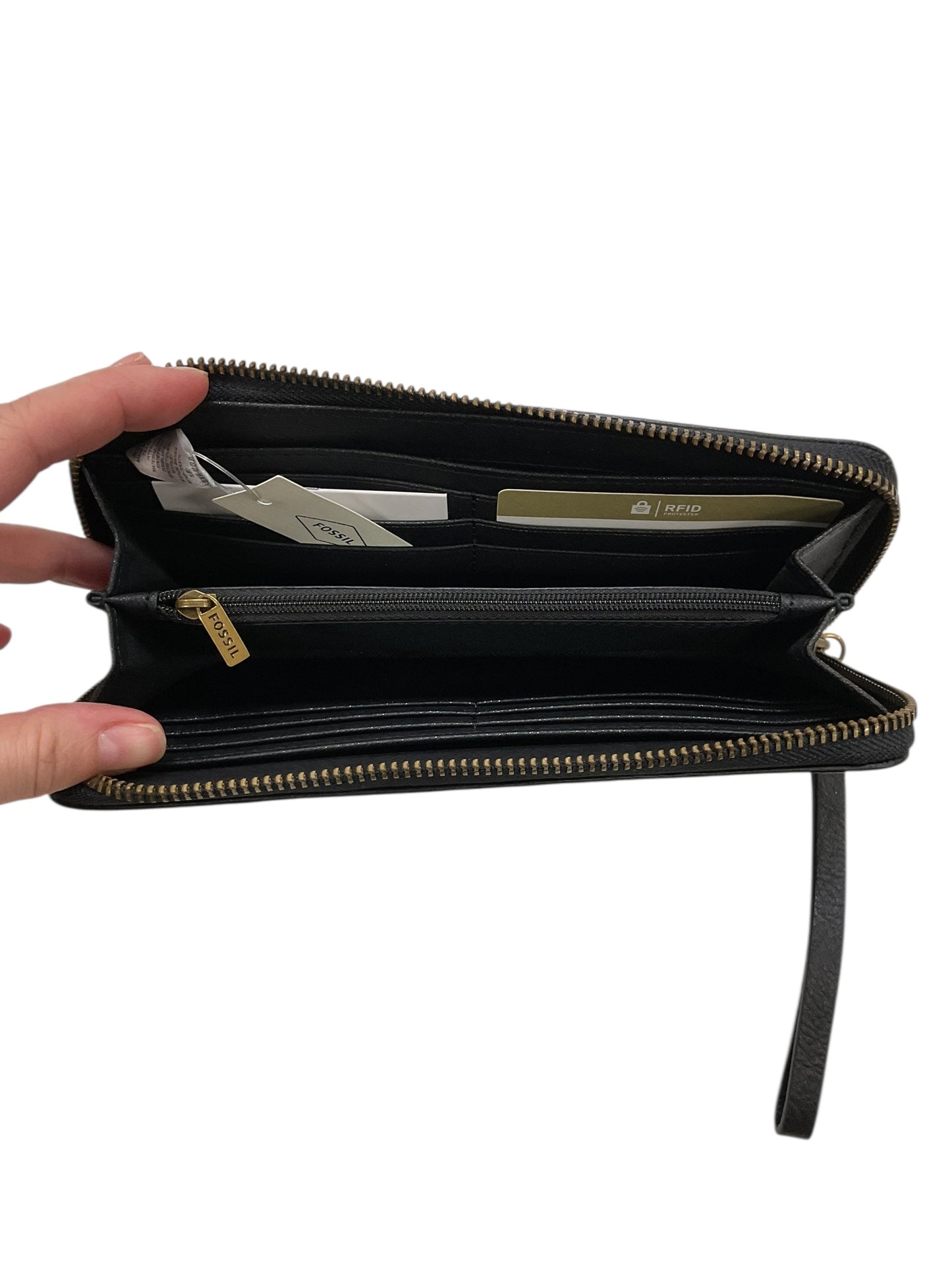 Wallet By Fossil In Black, Size:Large