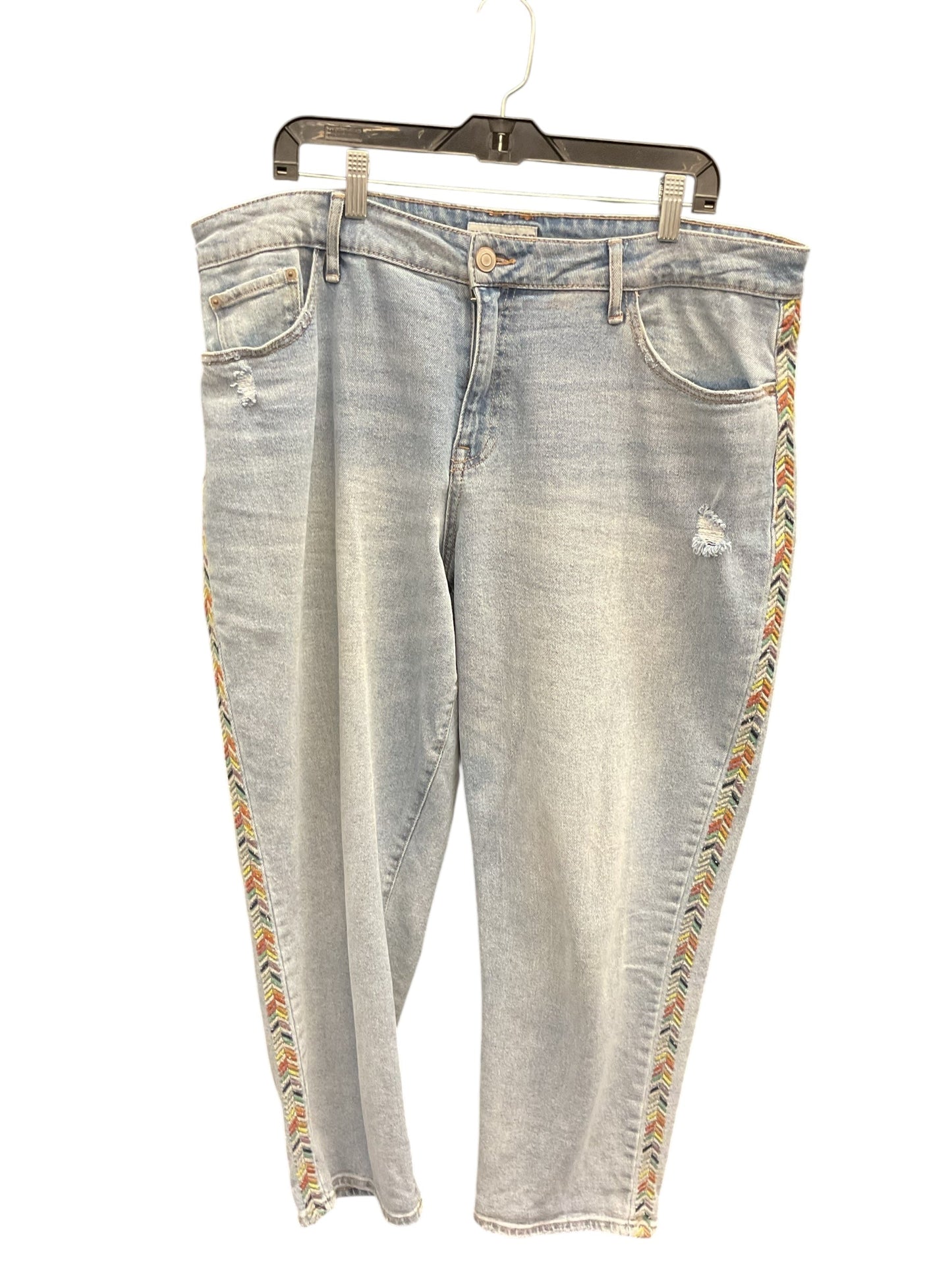 Jeans Cropped By Knox Rose In Blue Denim, Size:16