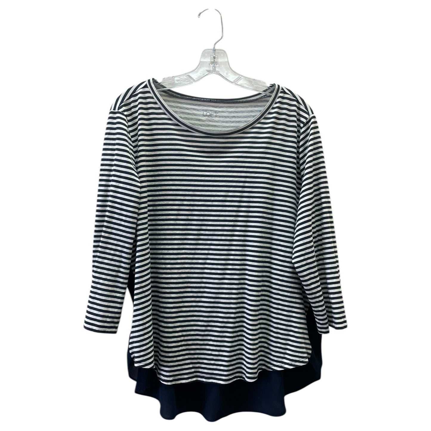Top 3/4 Sleeve By Loft In Blue Denim, Size:Xl