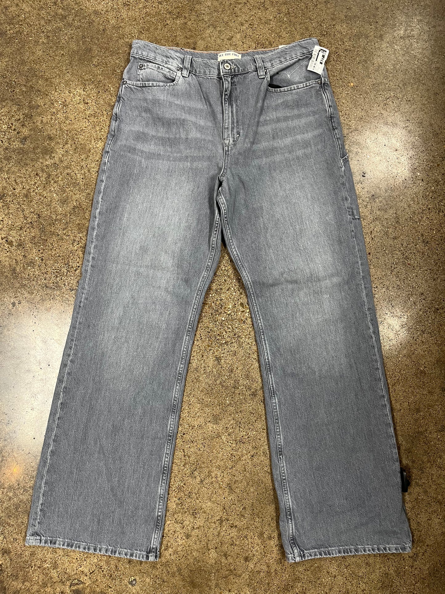 Jeans Wide Leg By We The Free In Grey Denim, Size:14