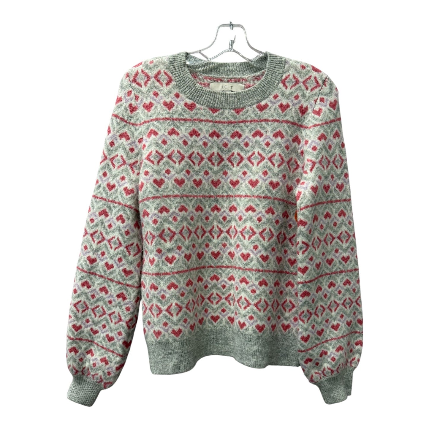 Sweater By Loft In Grey & Pink, Size:M