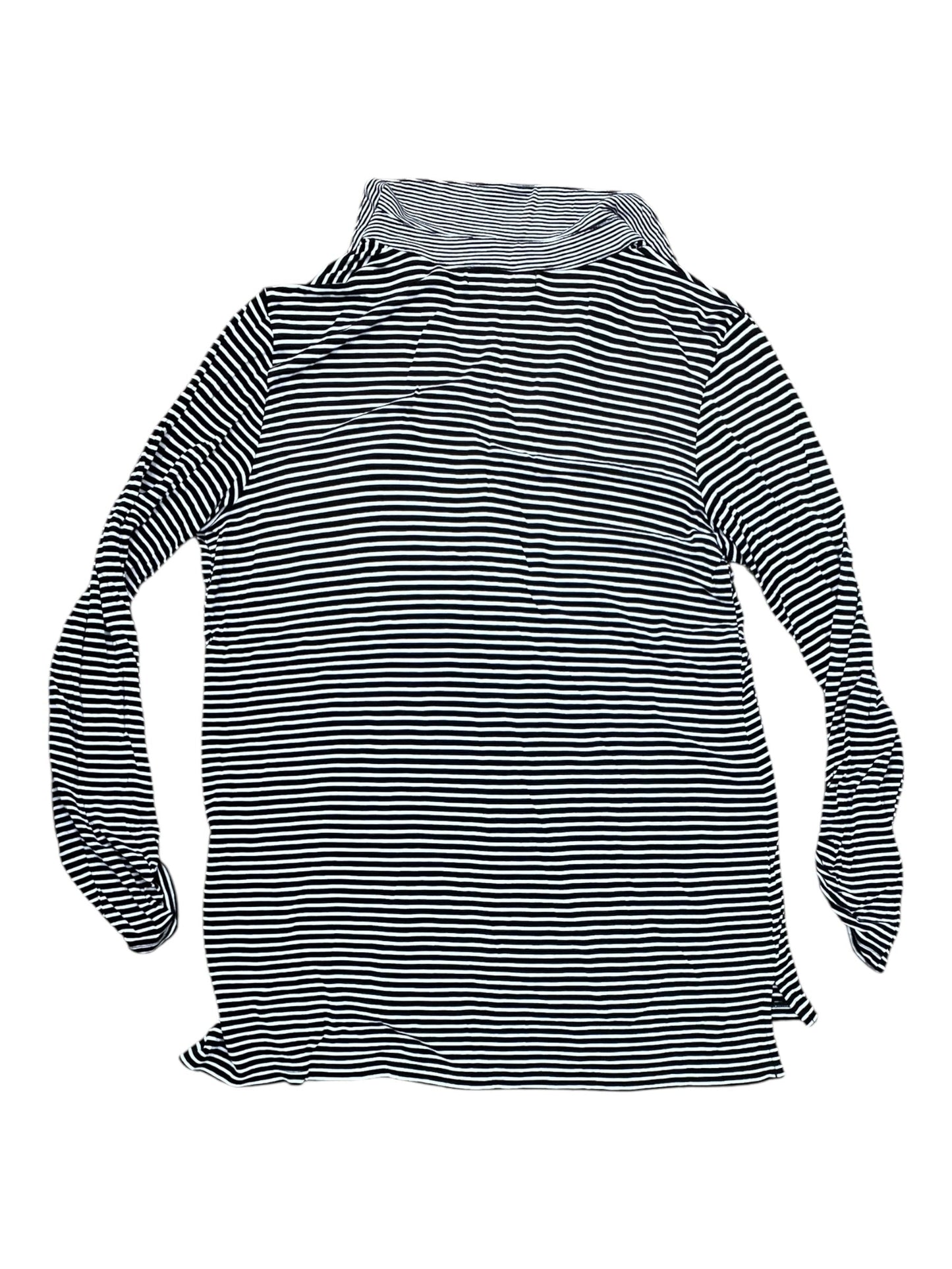 Top 3/4 Sleeve By Liz Claiborne In Black & White, Size:M
