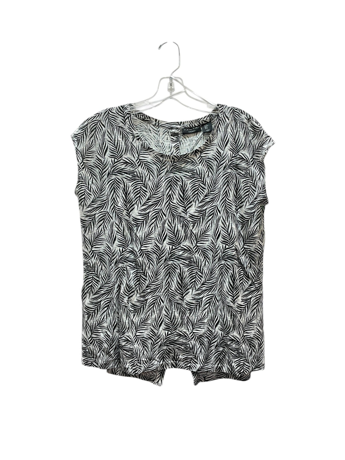 Top Sleeveless By Tahari In Black & White, Size:M