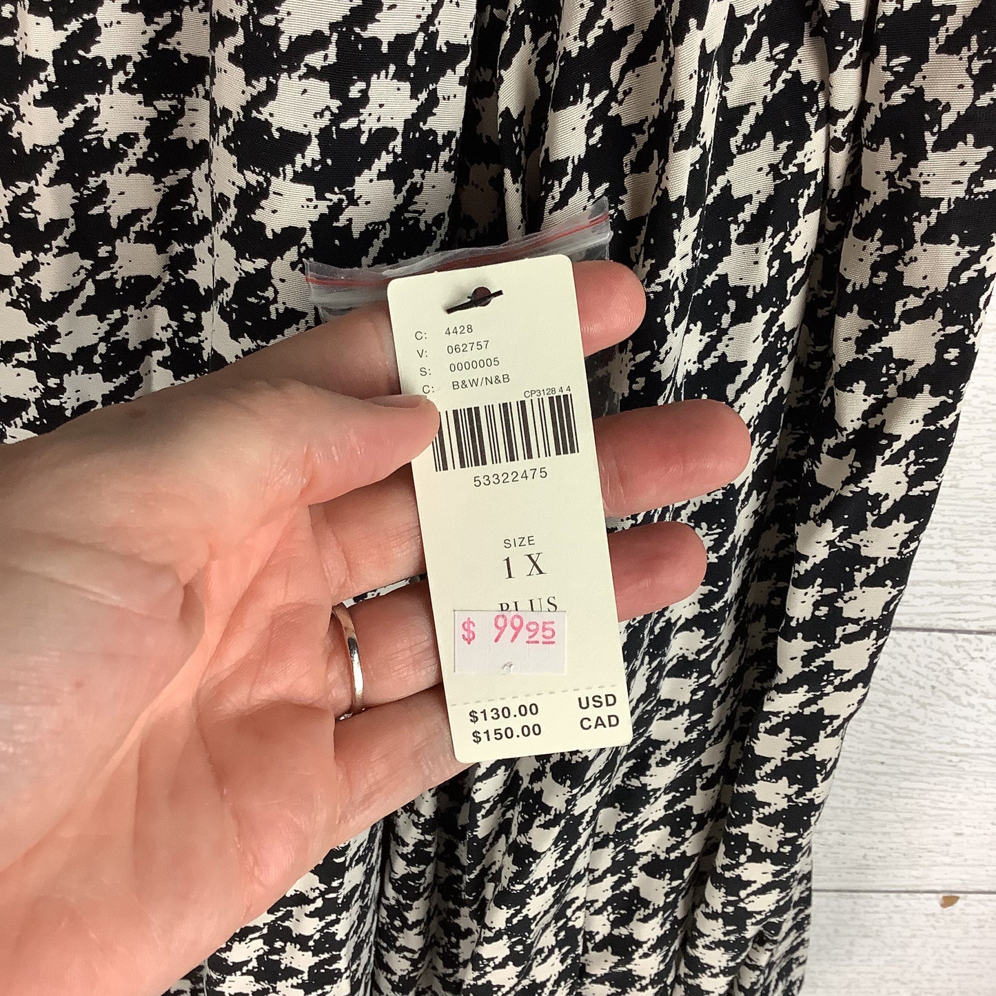 Dress Casual Short By Maeve In Black & Cream, Size: 1x