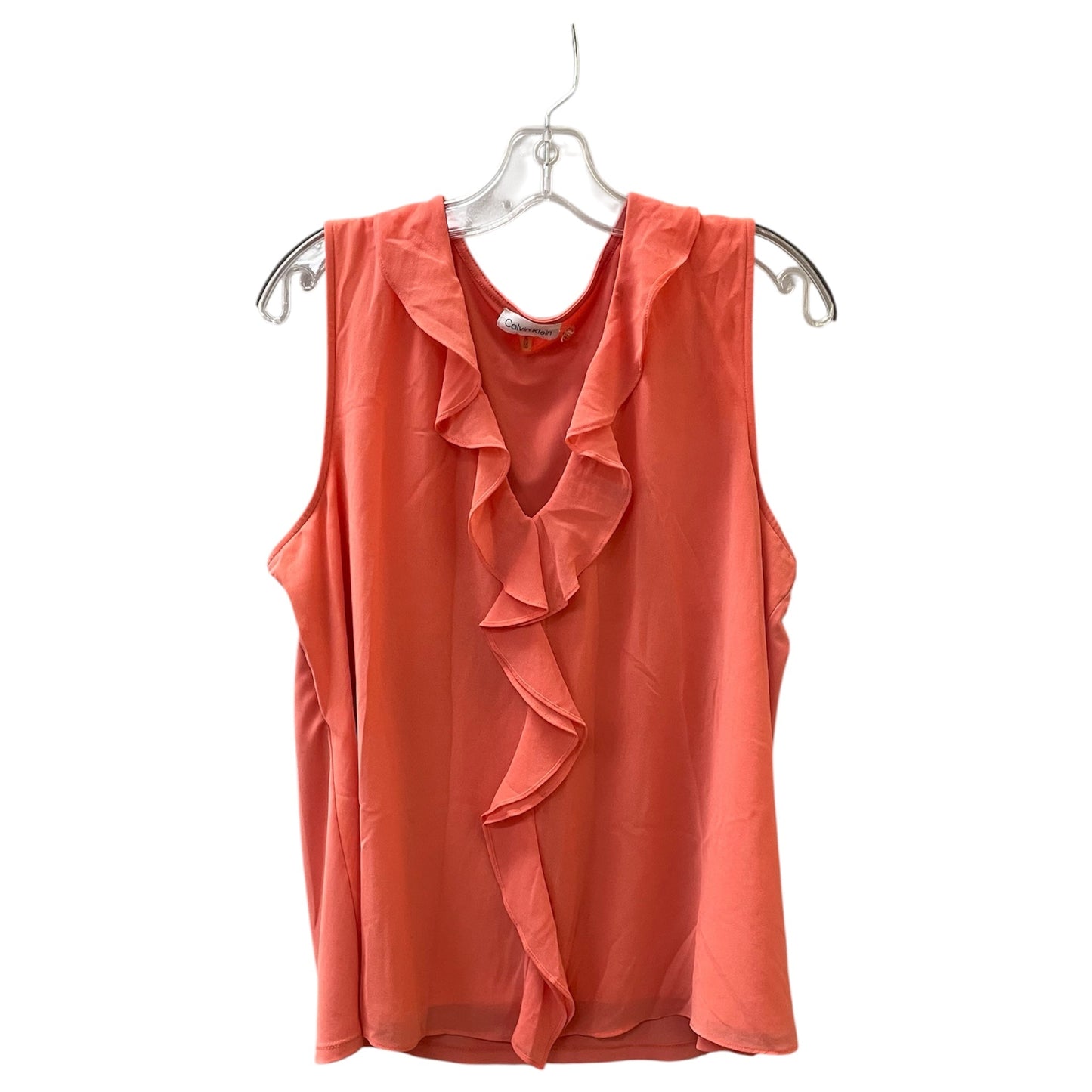 Top Ls By Calvin Klein In Orange, Size:Xl