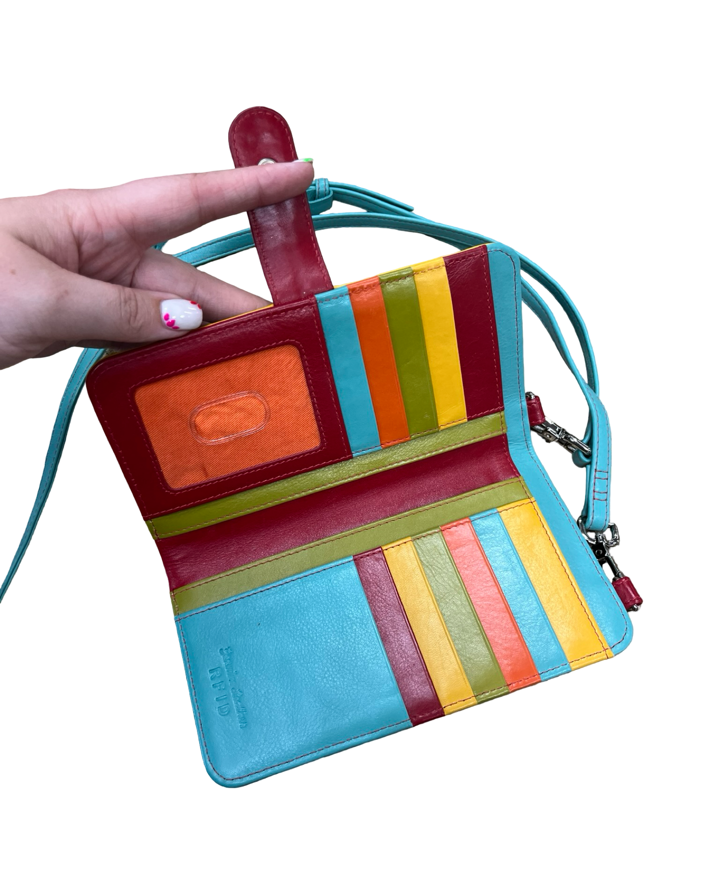 Crossbody By Clothes Mentor In Blue & Green, Size:Small