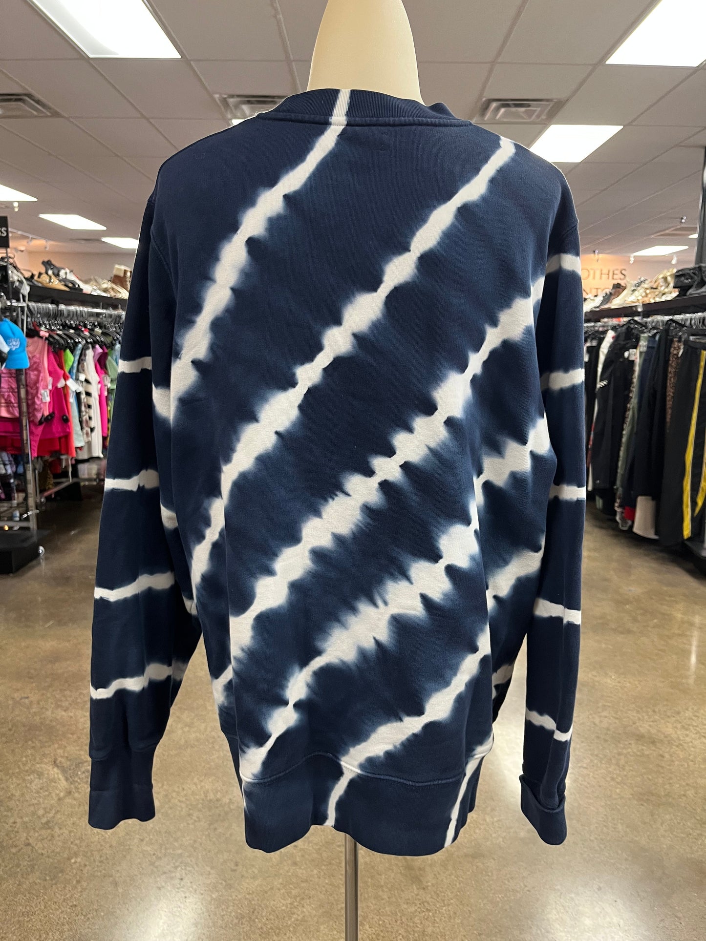 Sweatshirt Designer By Tory Burch In Blue & White, Size:L