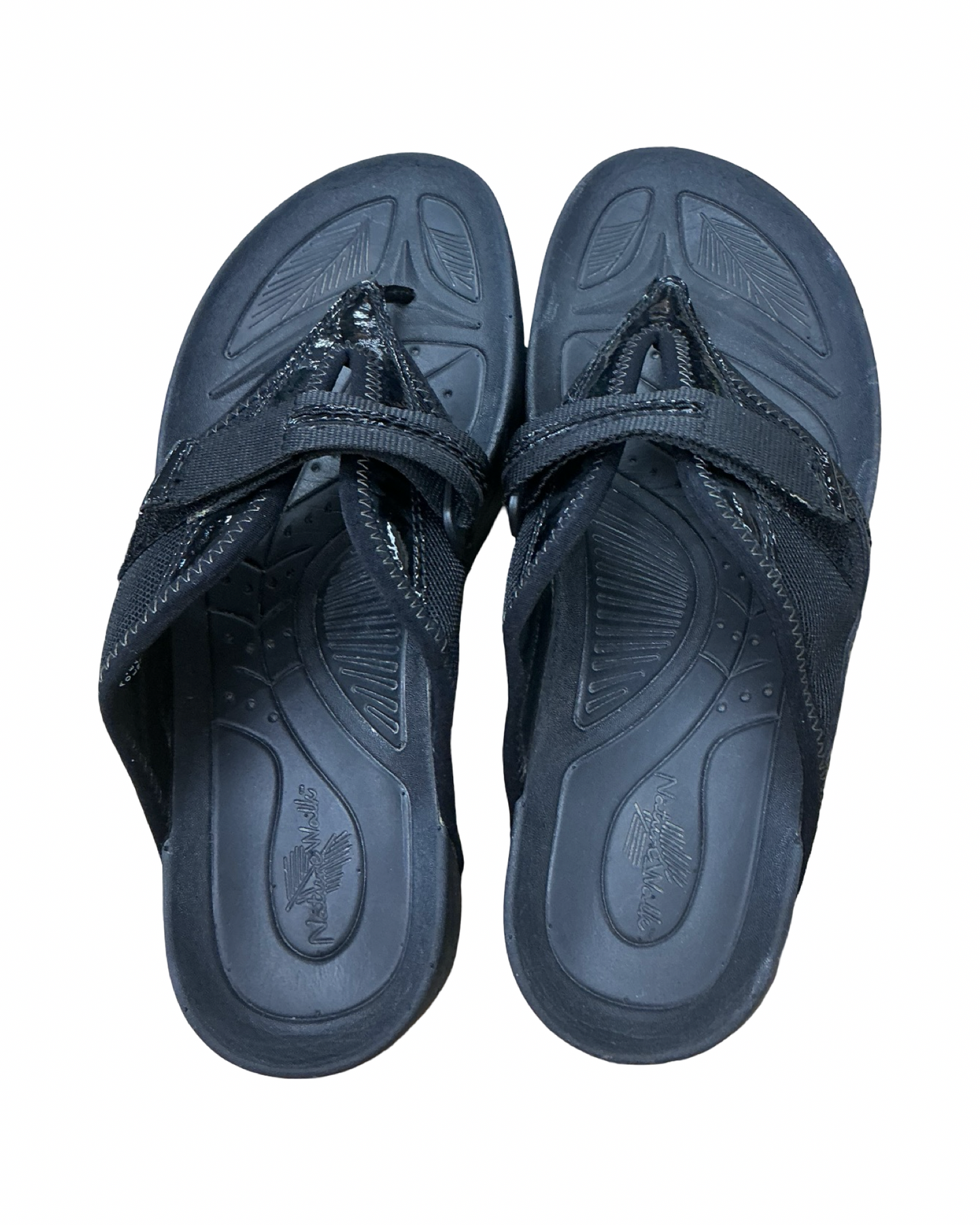 Sandals Flats By Clothes Mentor In Black, Size:8