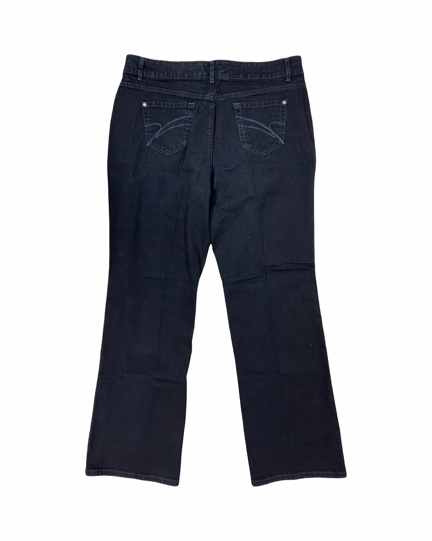 Jeans Straight By Nine West In Black Denim, Size:18
