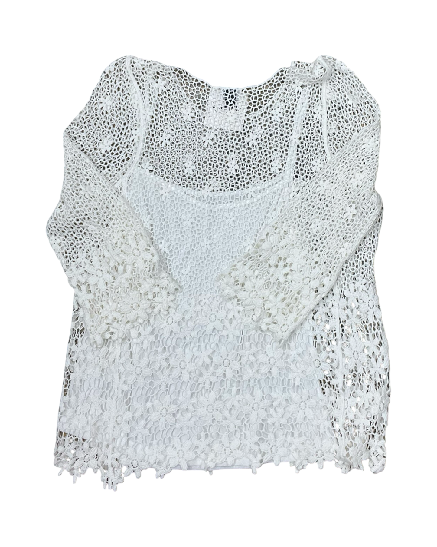 Top 3/4 Sleeve By Keren Hart In Cream, Size:M