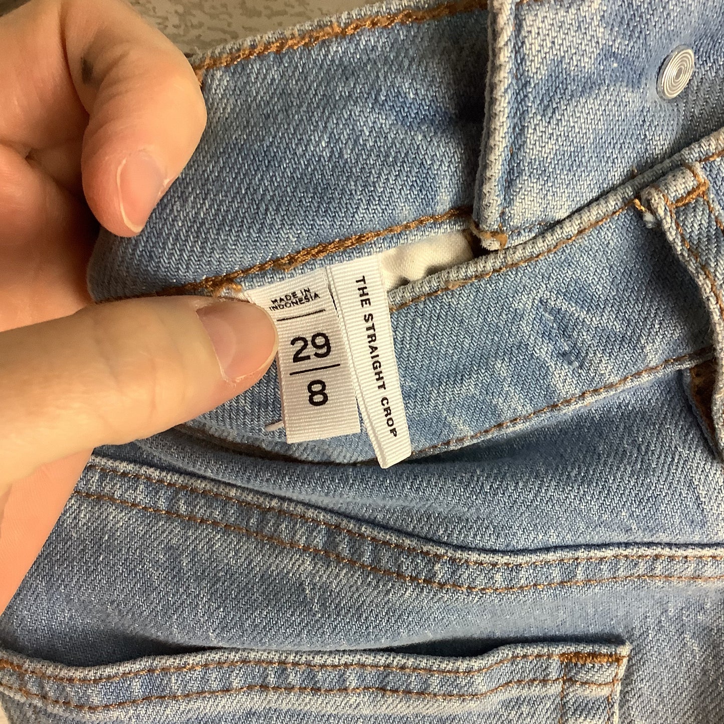 Jeans Straight By Loft In Blue Denim, Size: 8