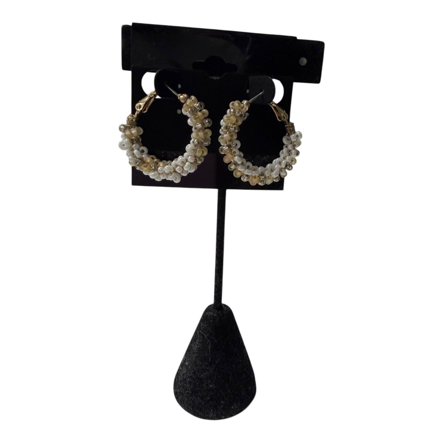 Earrings Hoop In Gold & White