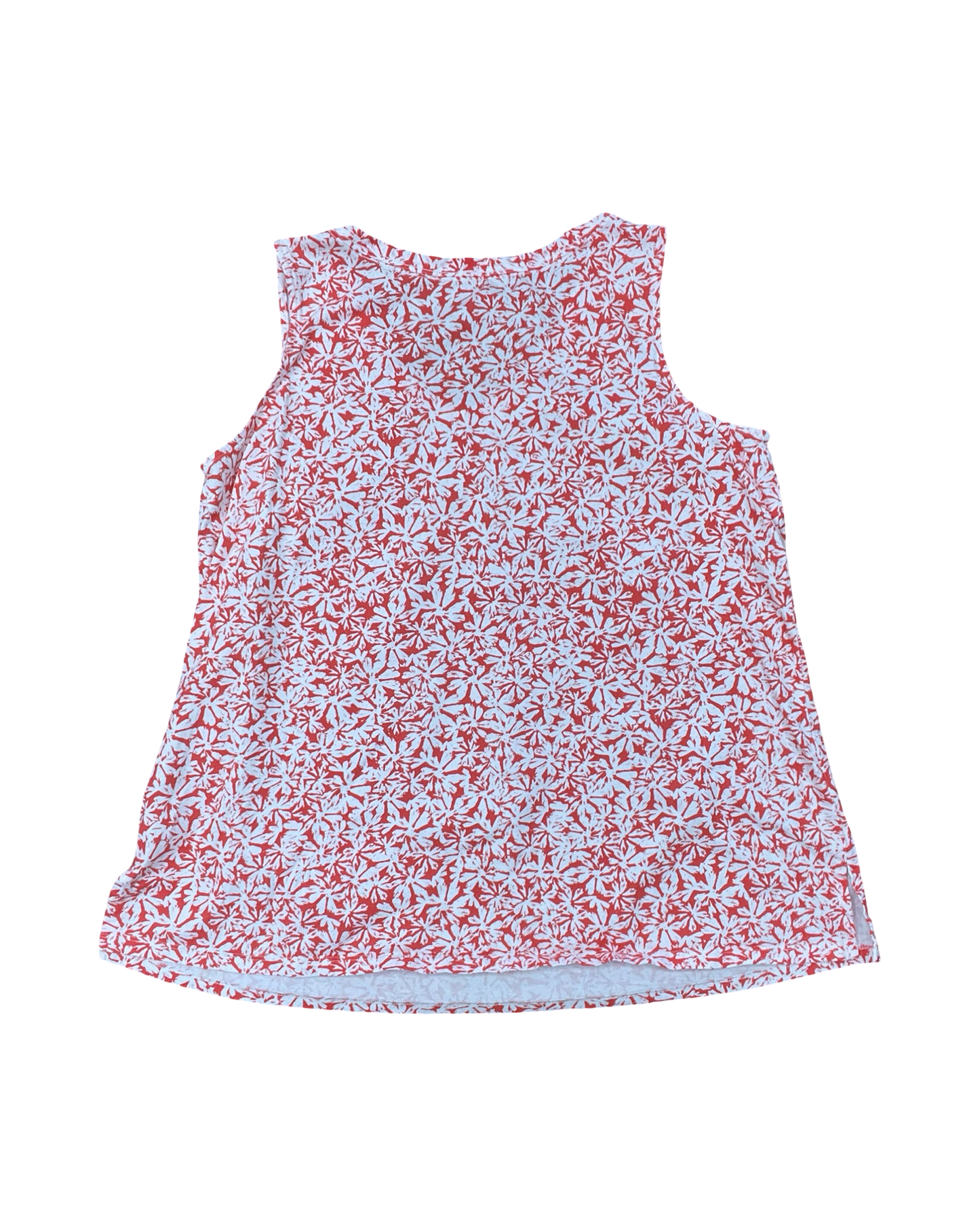 Top Sleeveless By Woman Within In Red & White, Size:1X