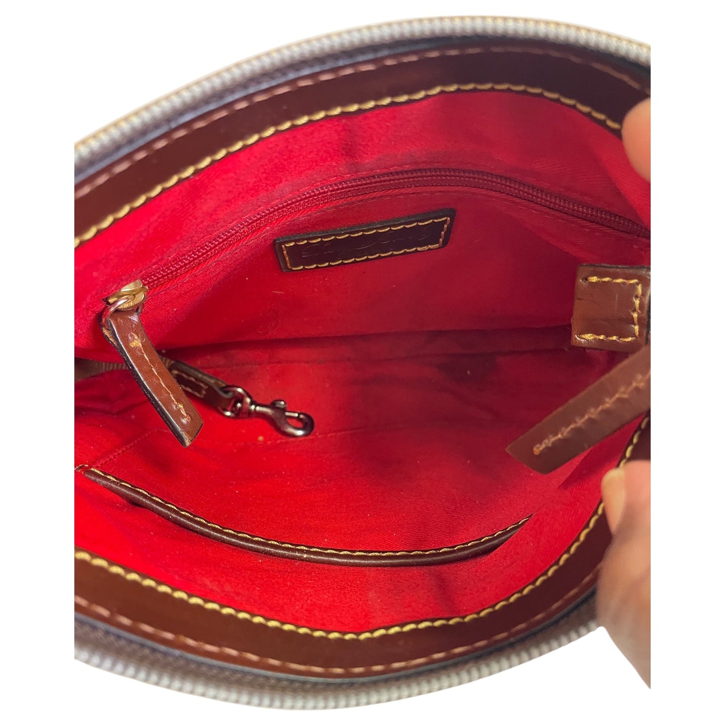 Handbag Designer By Dooney And Bourke In Beige, Size:Medium