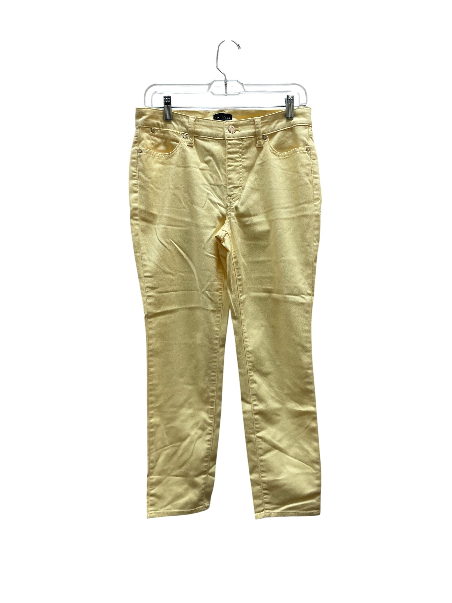 Jeans Straight By Talbots In Yellow Denim, Size:6P