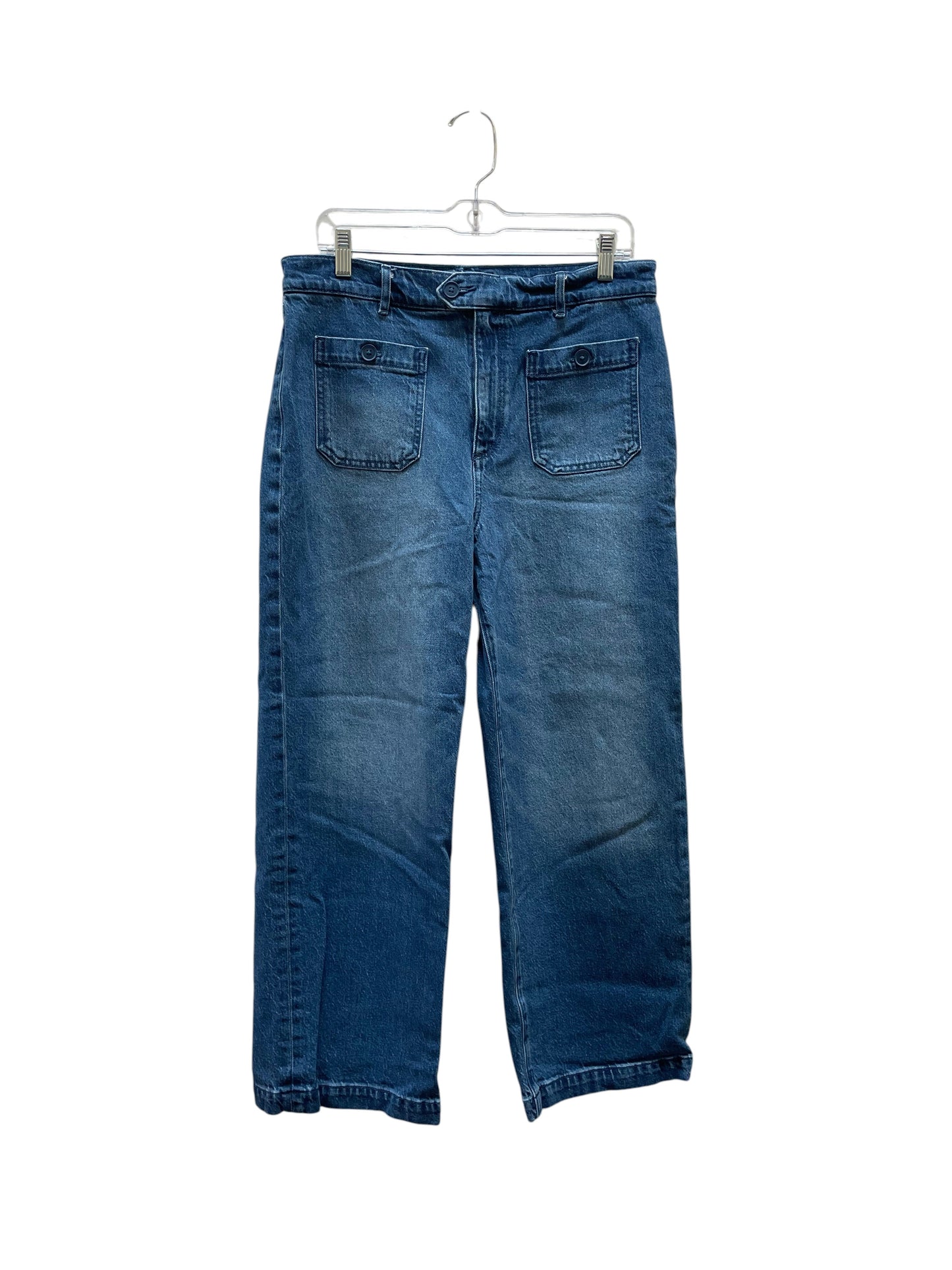 Jeans Wide Leg By Loft In Blue Denim, Size:10