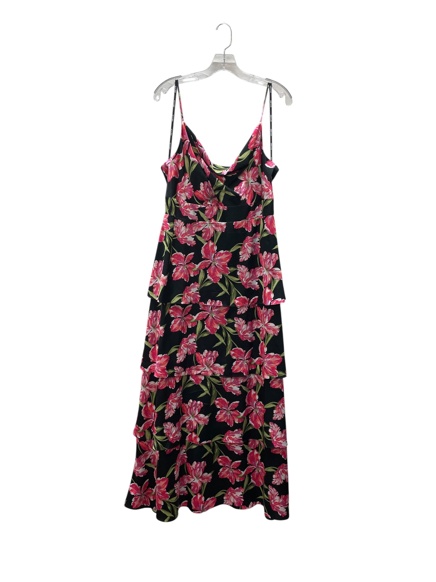 Dress Casual Maxi By Anne Klein In Black & Pink, Size:10
