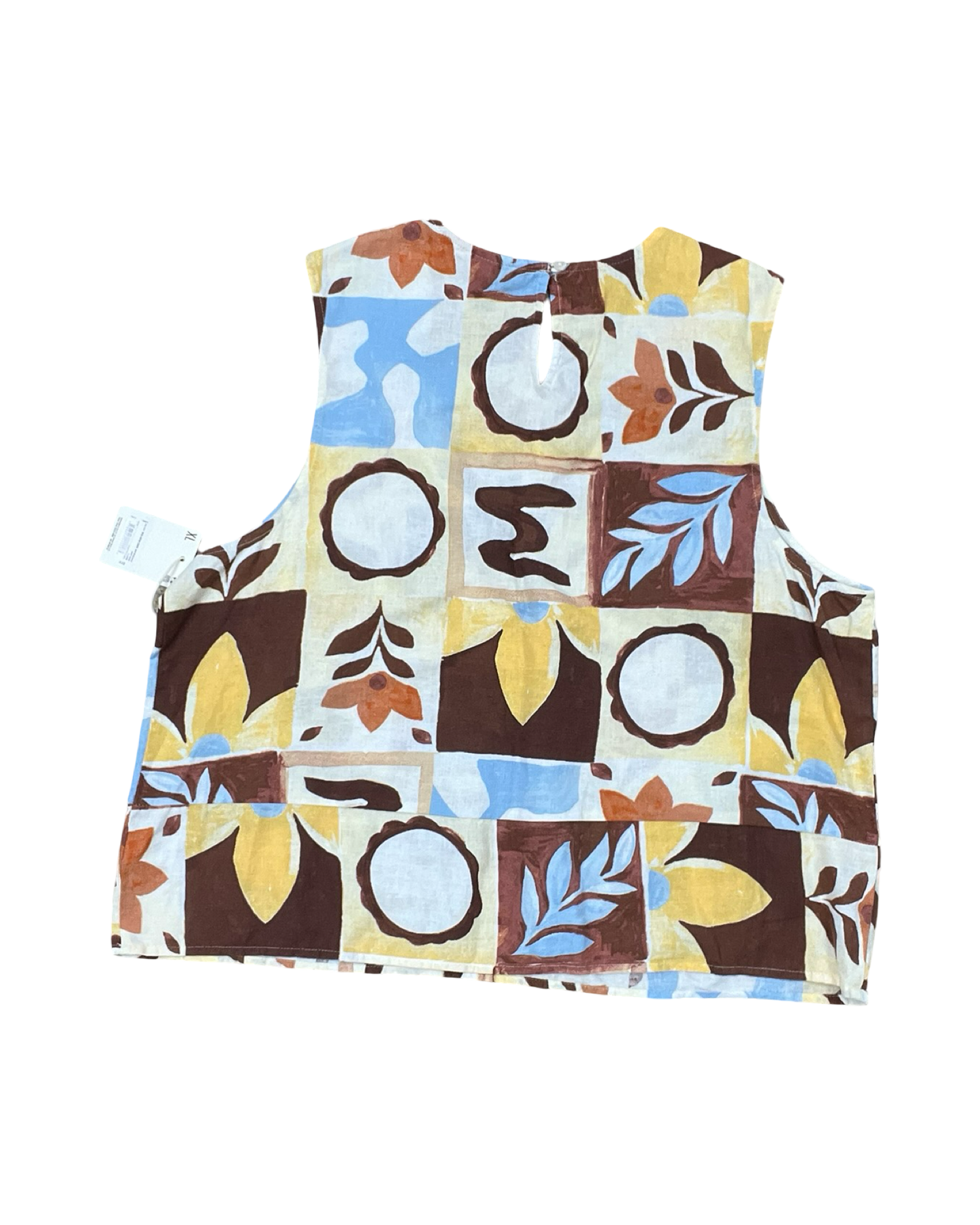 Top Sleeveless By Ana In Tan & Yellow, Size:Xl