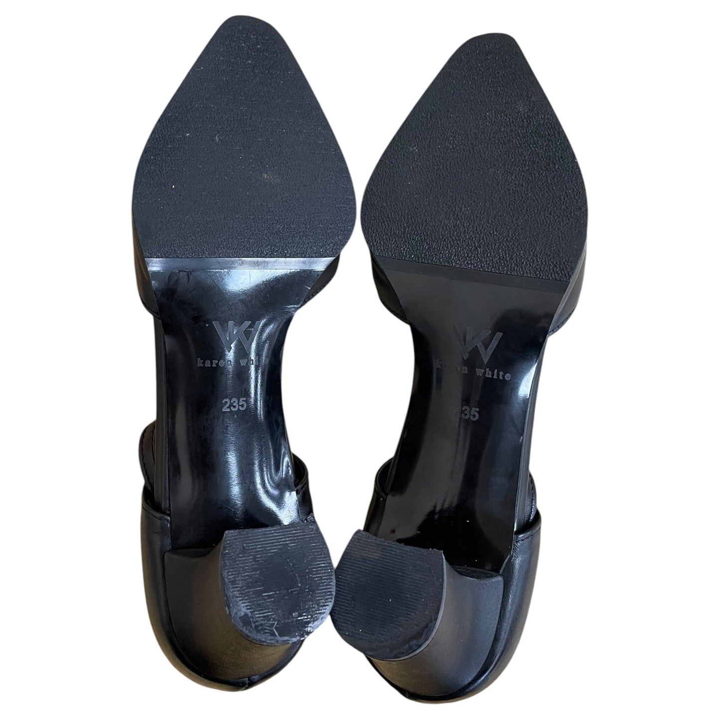 Shoes Heels Block By Karen White In Black, Size:6.5