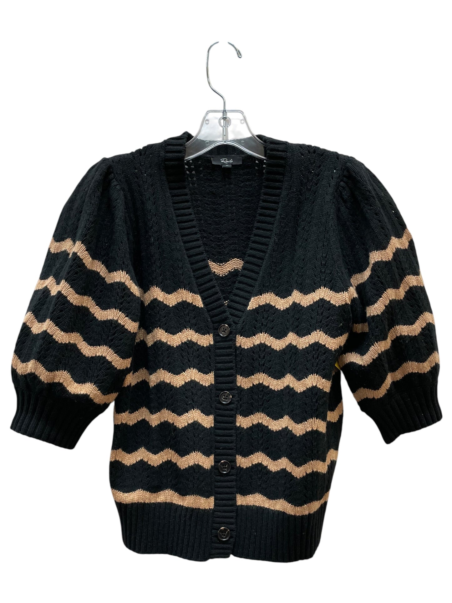 Cardigan By Rails In Black & Tan, Size:M