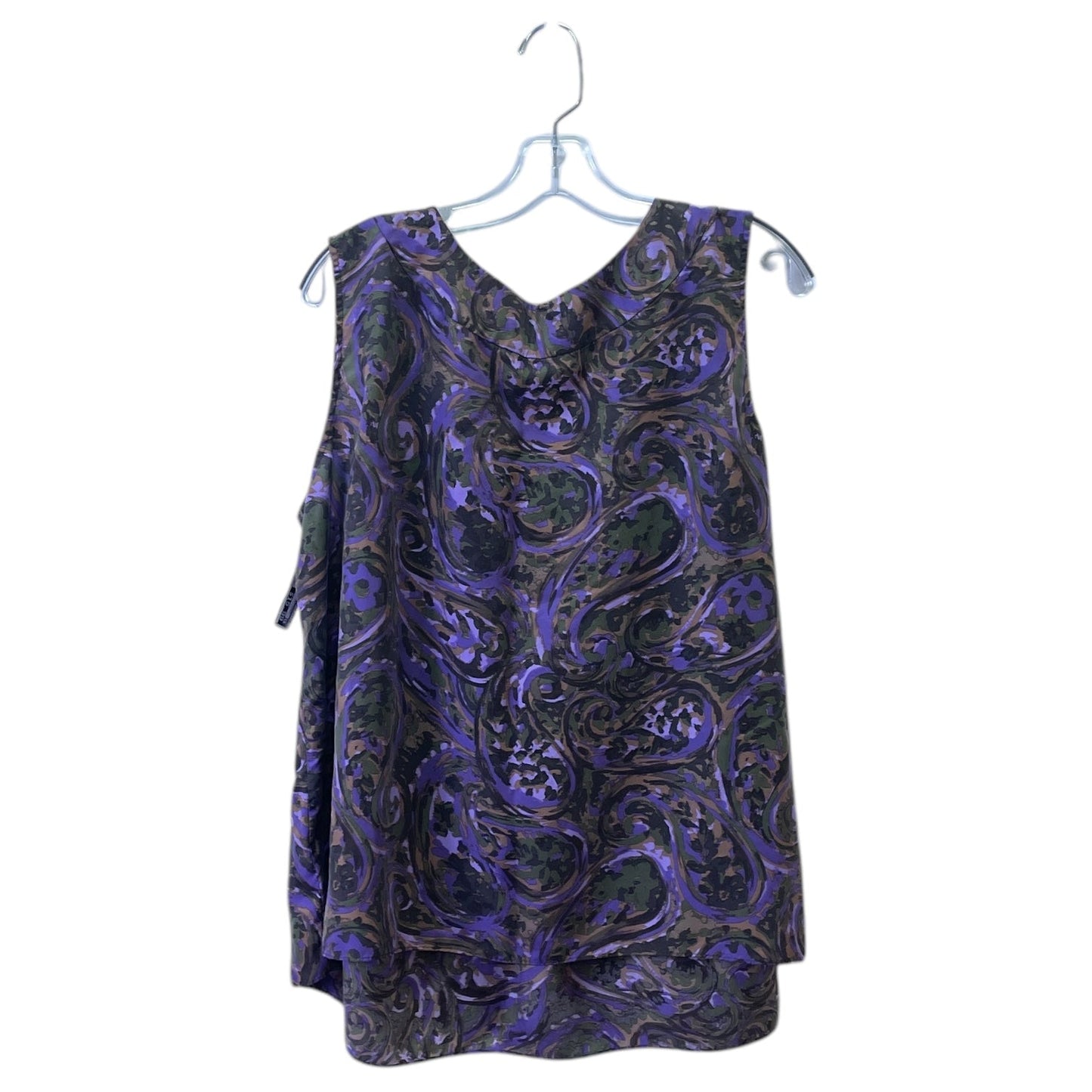 Top Sleeveless Designer By Michael Kors In Purple, Size:1X