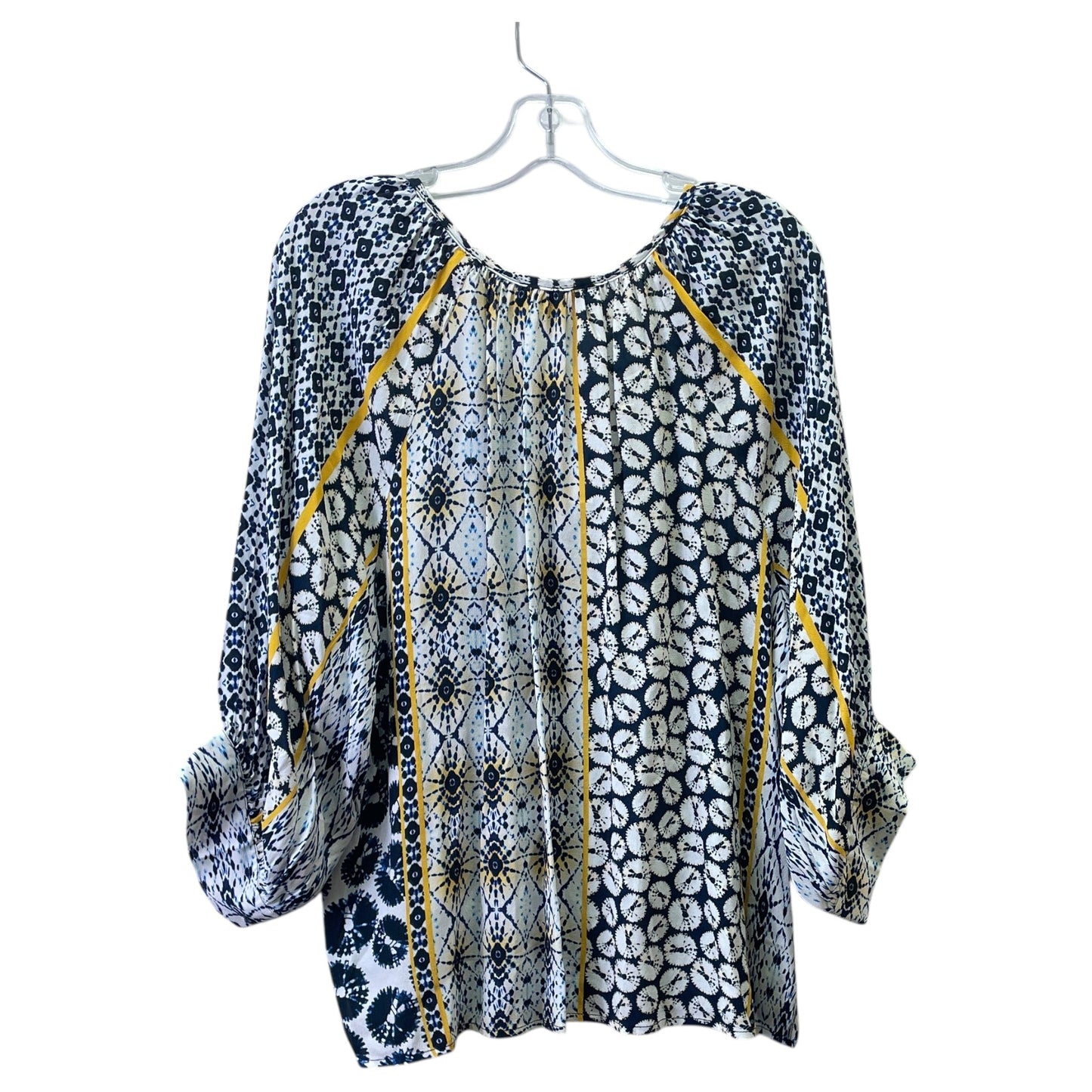 Top Ls By Karen Kane In Blue & Yellow, Size:L