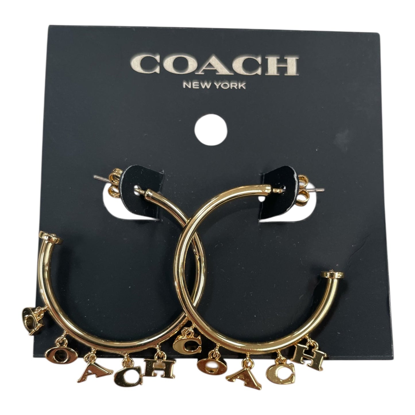 Earrings Designer By Coach In Gold