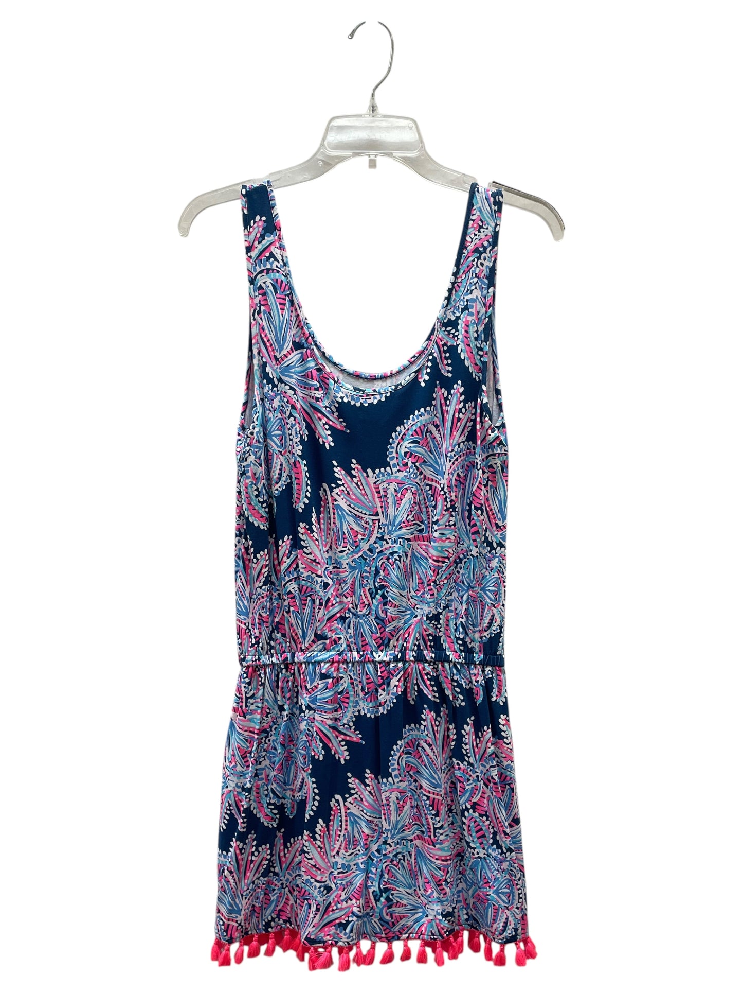 Romper Designer By Lilly Pulitzer In Blue & Pink, Size:S