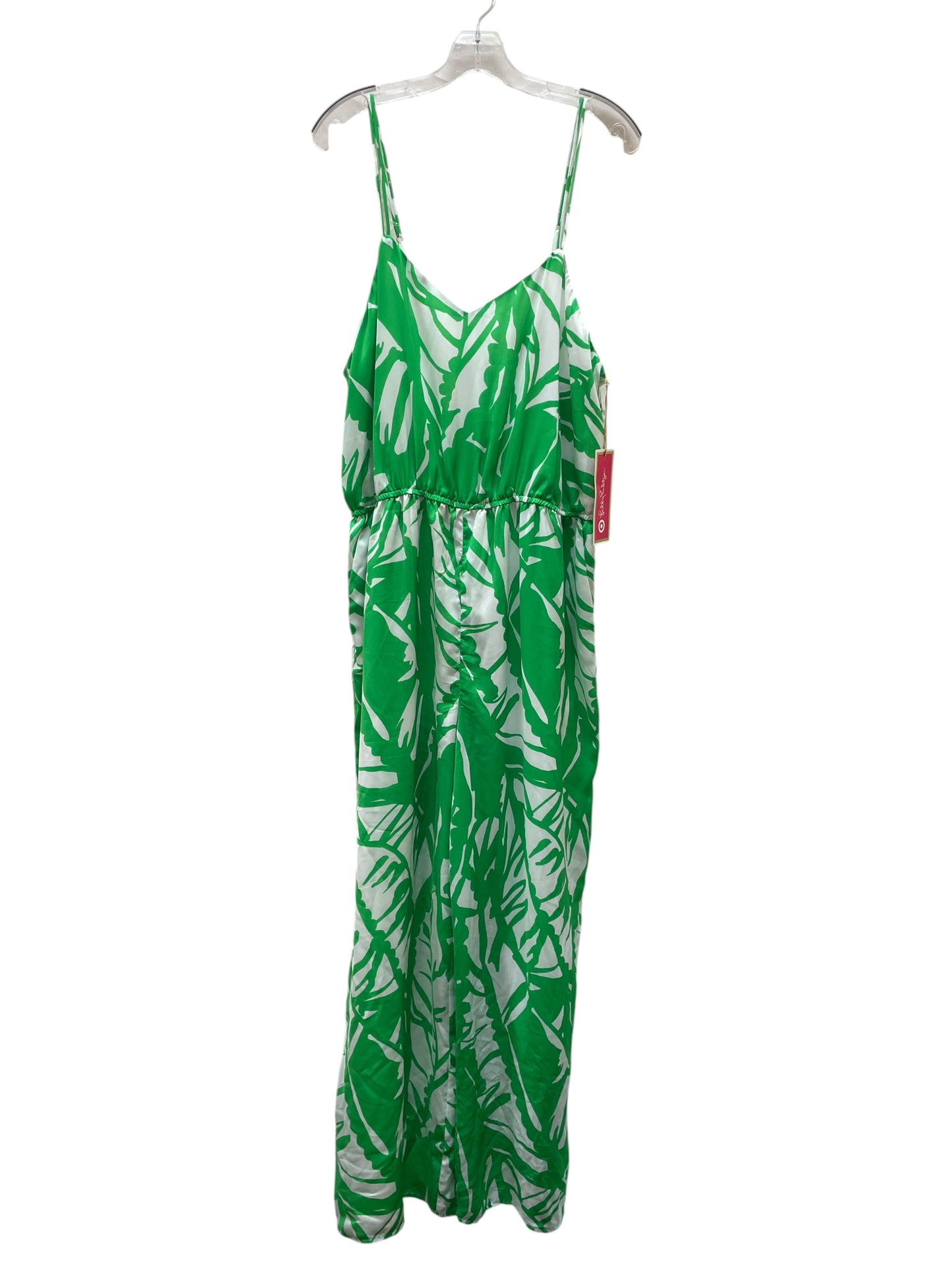 Jumpsuit Designer By Lilly Pulitzer In Green & White, Size:2X