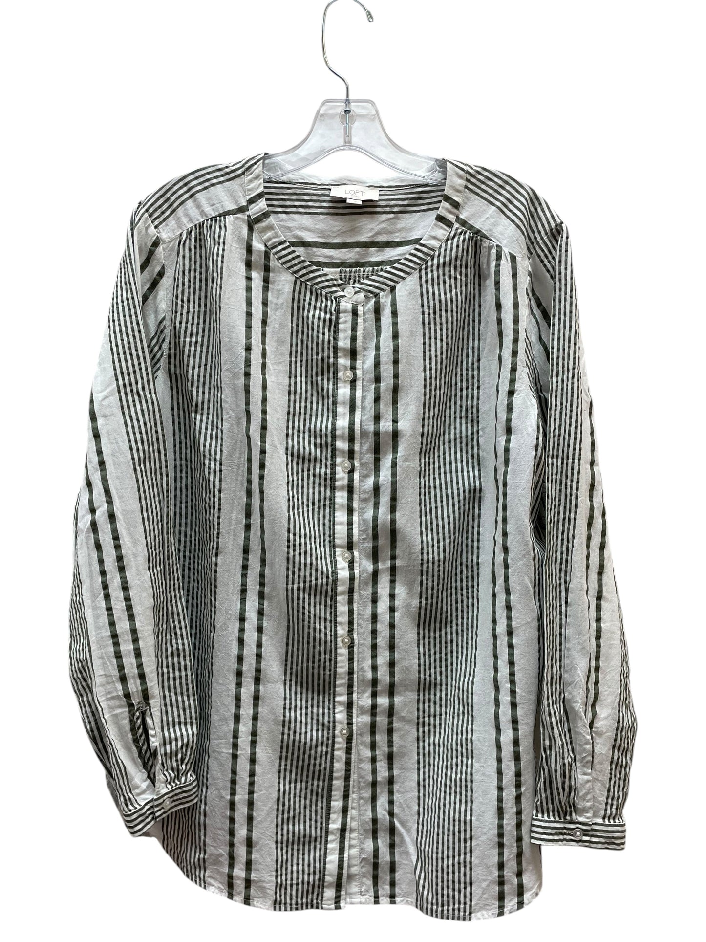 Top Ls By Loft In Green & White, Size:L