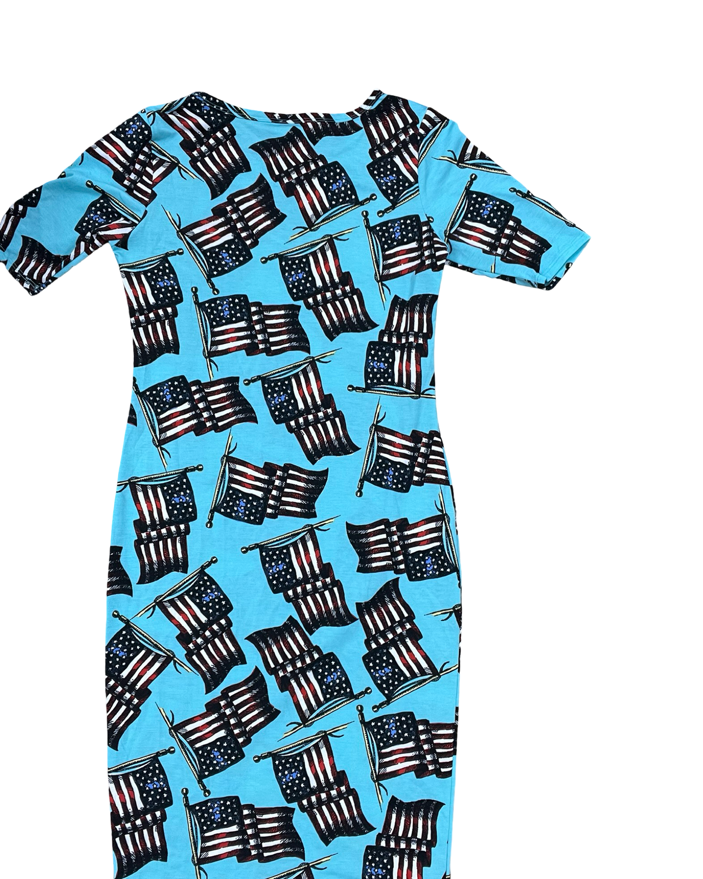 Dress Casual Midi By Lularoe In Blue & Red & White, Size:S