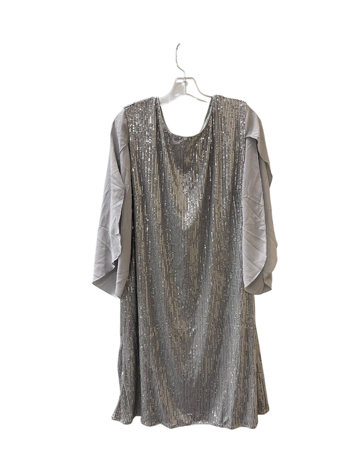 Dress Casual Midi By Grace Karin In Silver, Size:2X