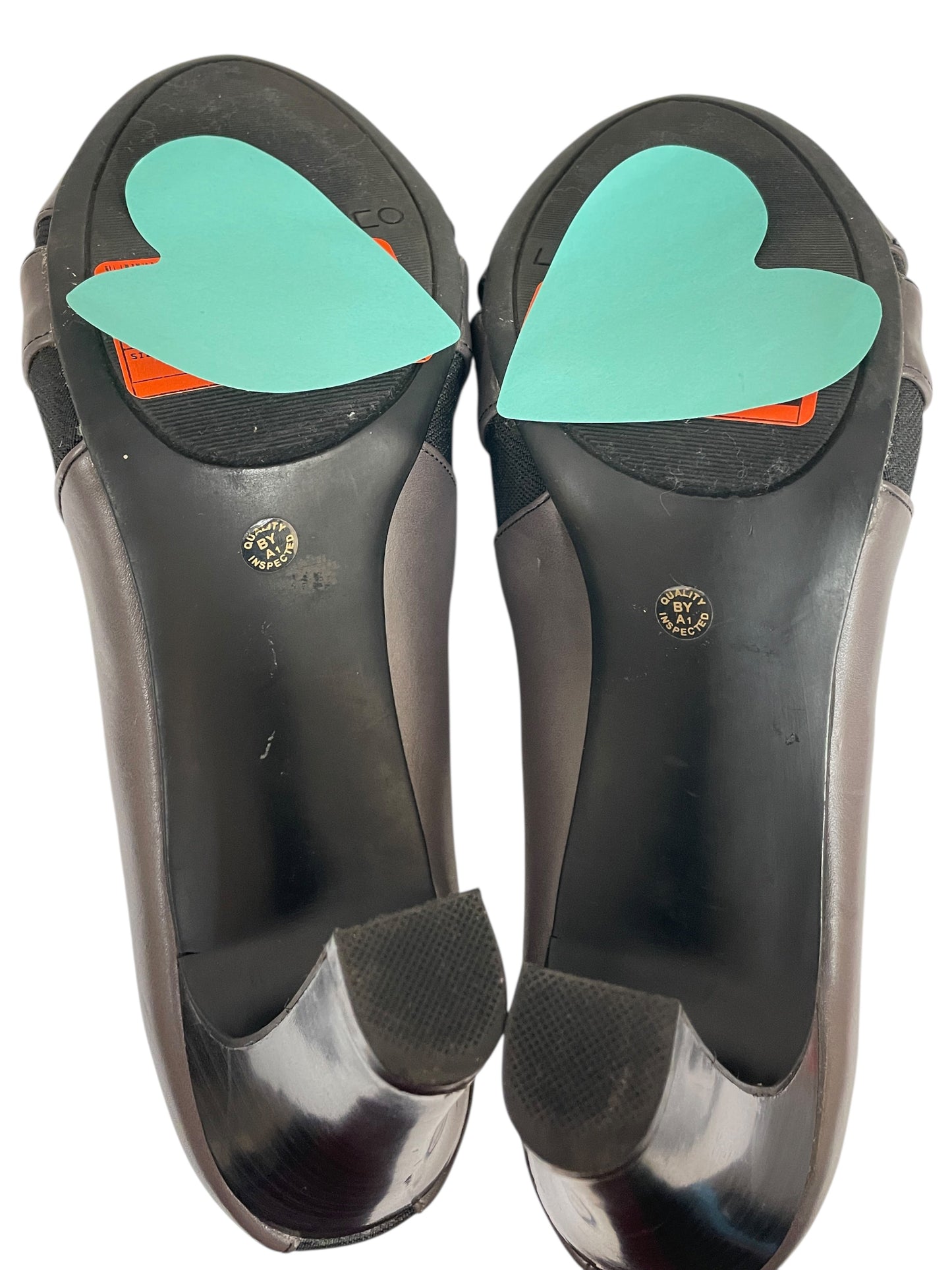 Shoes Heels Block By Liz And Co In Black & Grey, Size:8.5
