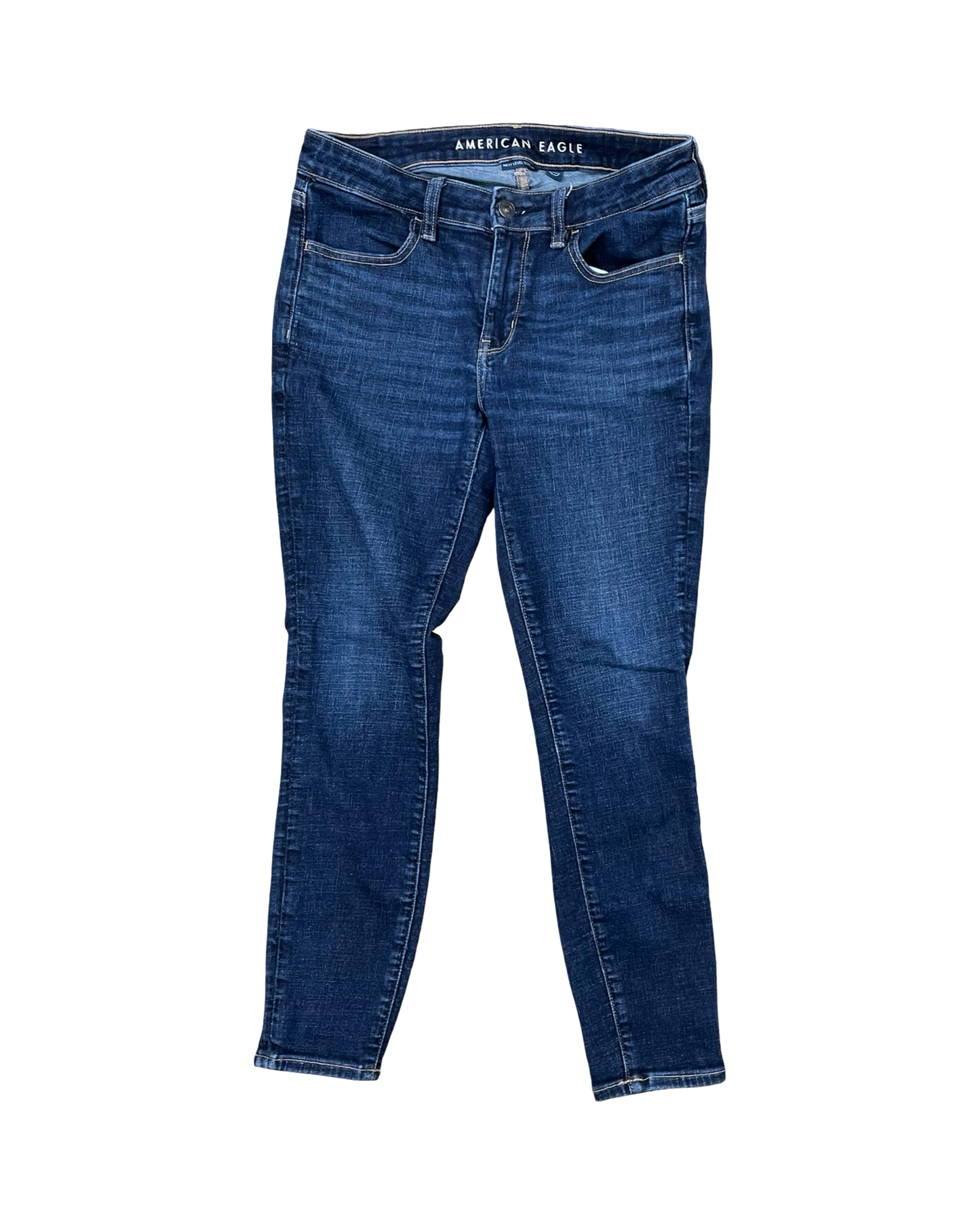 Jeans Skinny By American Eagle In Blue Denim, Size:8