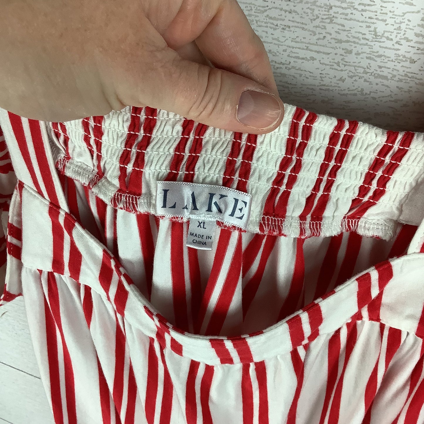 Shorts Set By Lake In Red & White, Size: Xl