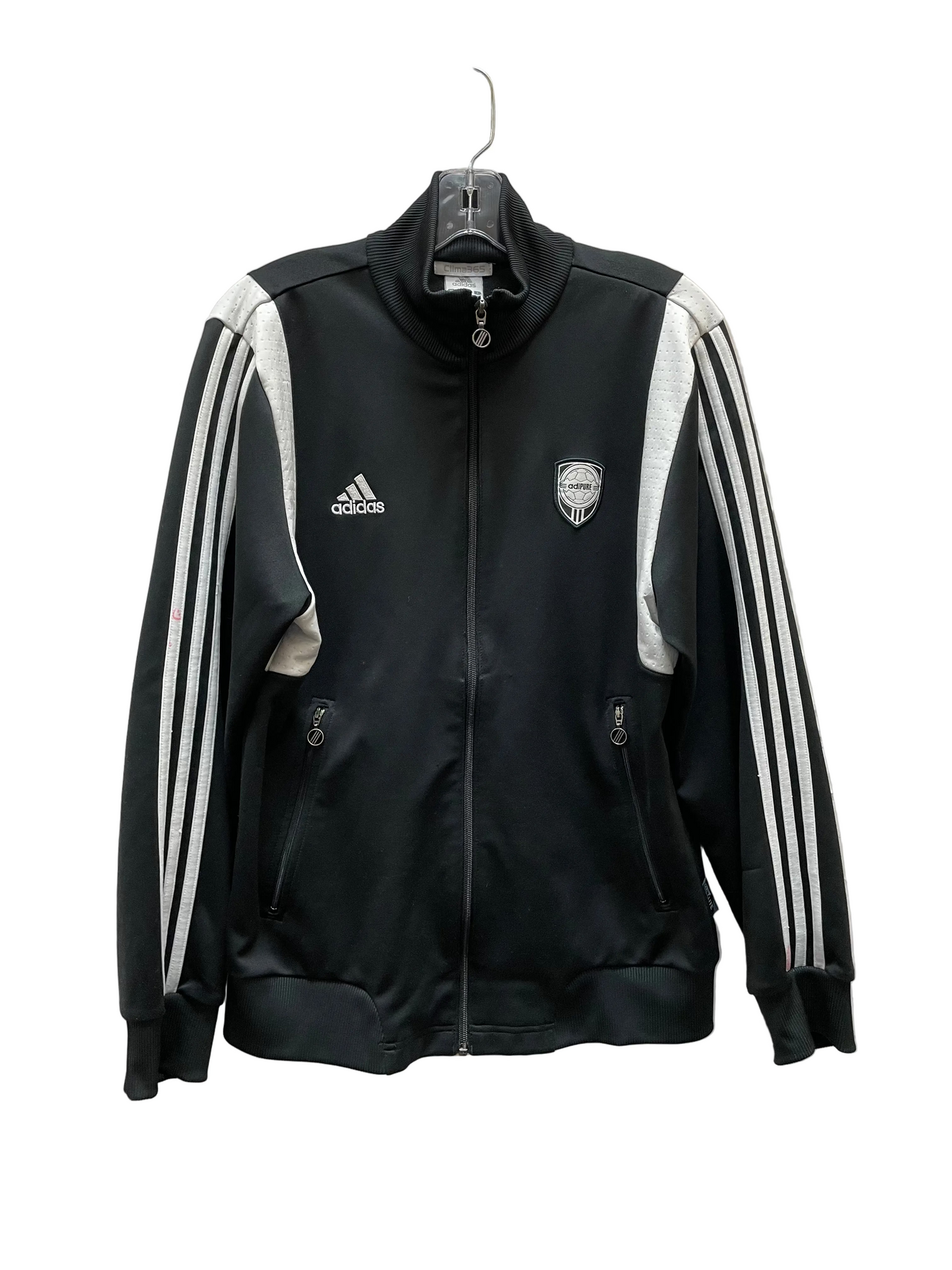 Athletic Jacket By Adidas In Black & White, Size:S