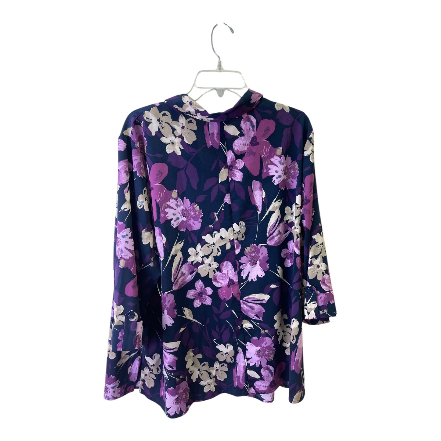 Top 3/4 Sleeve By Catherines In Purple, Size:2X