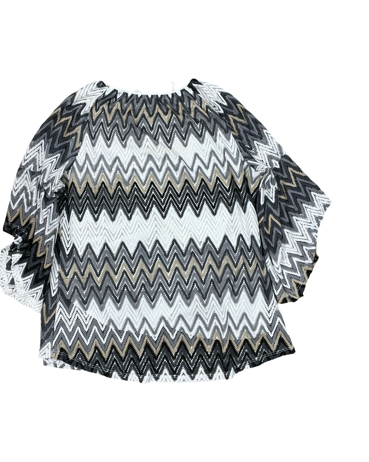 Top Ls By Tacera In Grey & White, Size:Xl