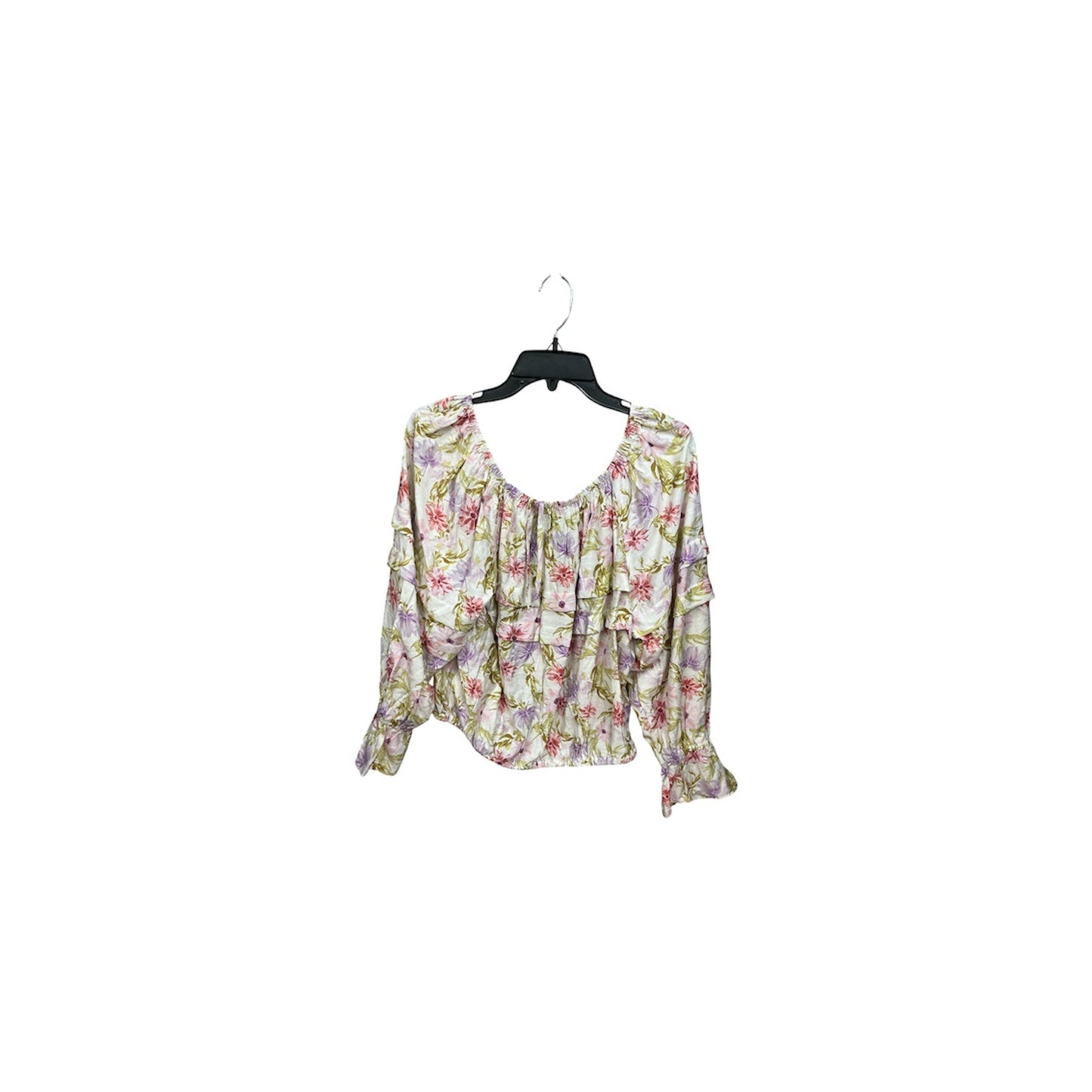 Top Long Sleeve By Express In Floral Print, Size: M