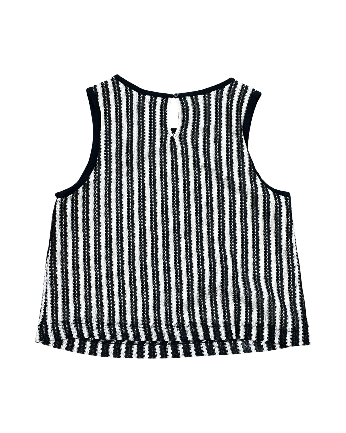 Top Sleeveless By Loft In Black & Cream, Size:L