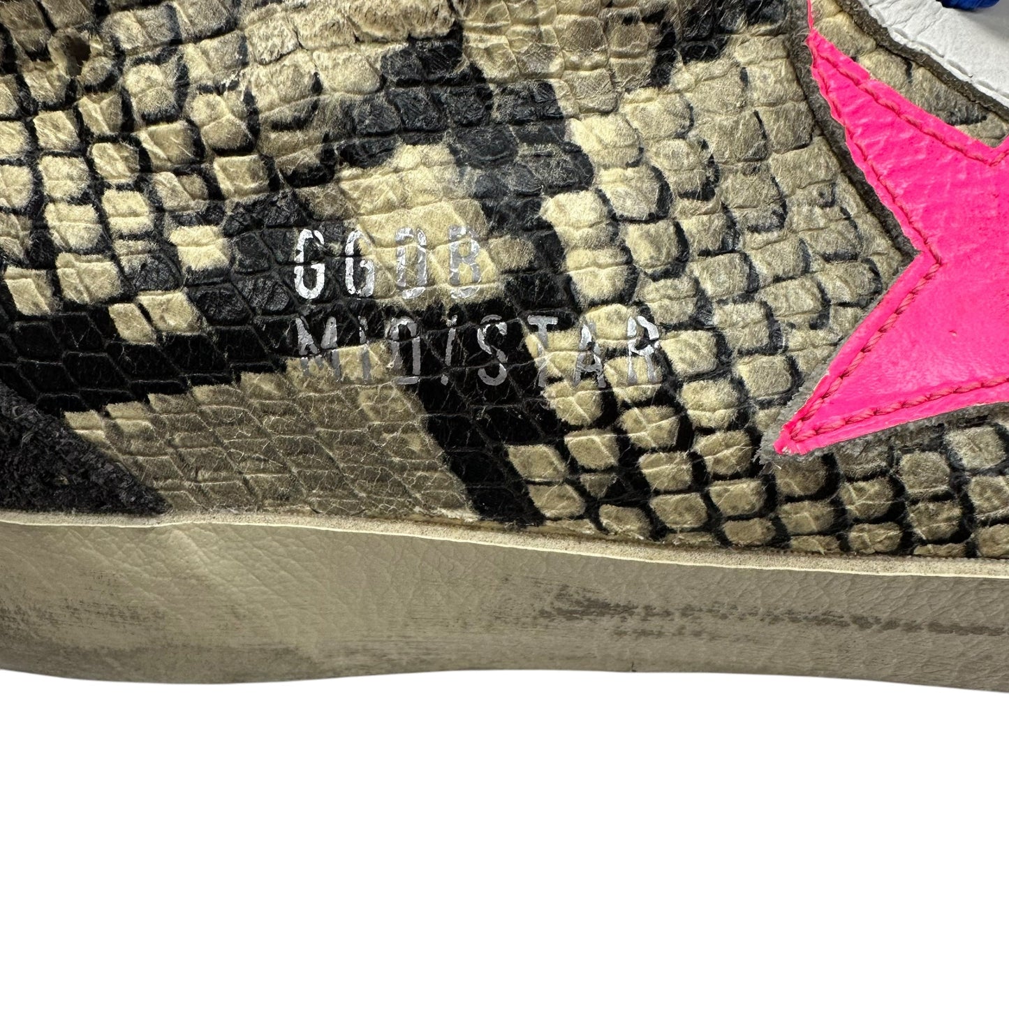 Shoes Luxury Designer By Golden Goose In Snakeskin Print, Size:8.5