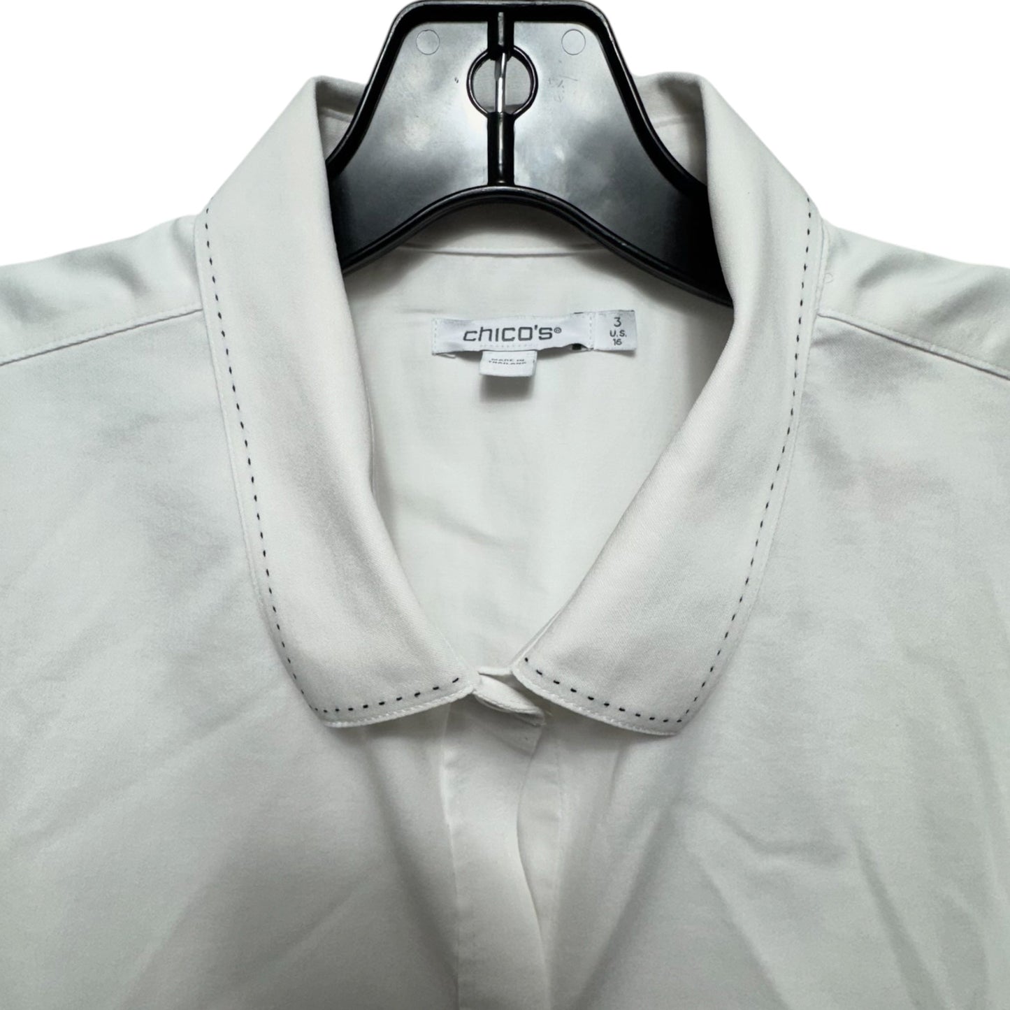 Top Long Sleeve By Chicos In White, Size: 16