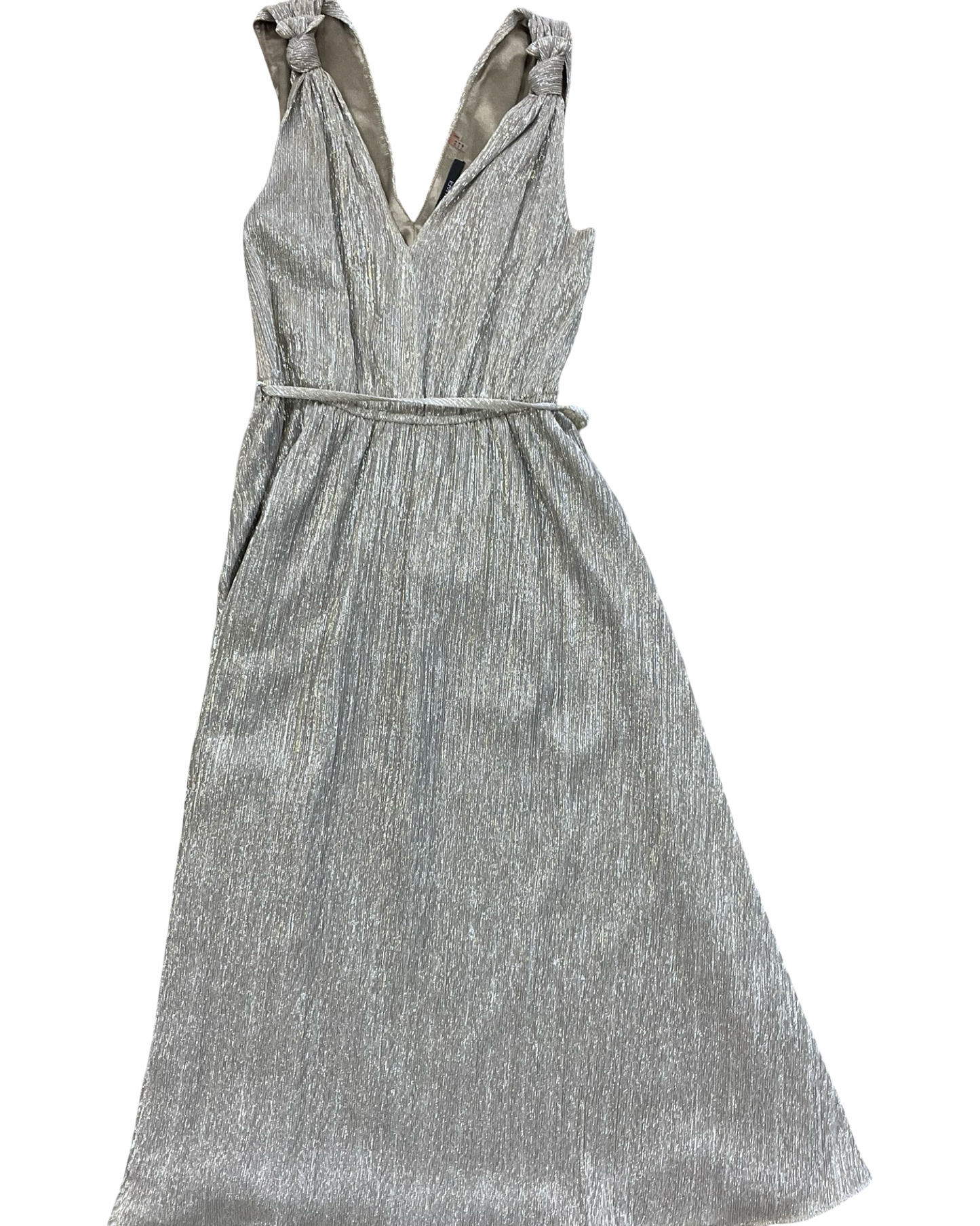 Dress Party Midi By Tahari In Gold, Size:4