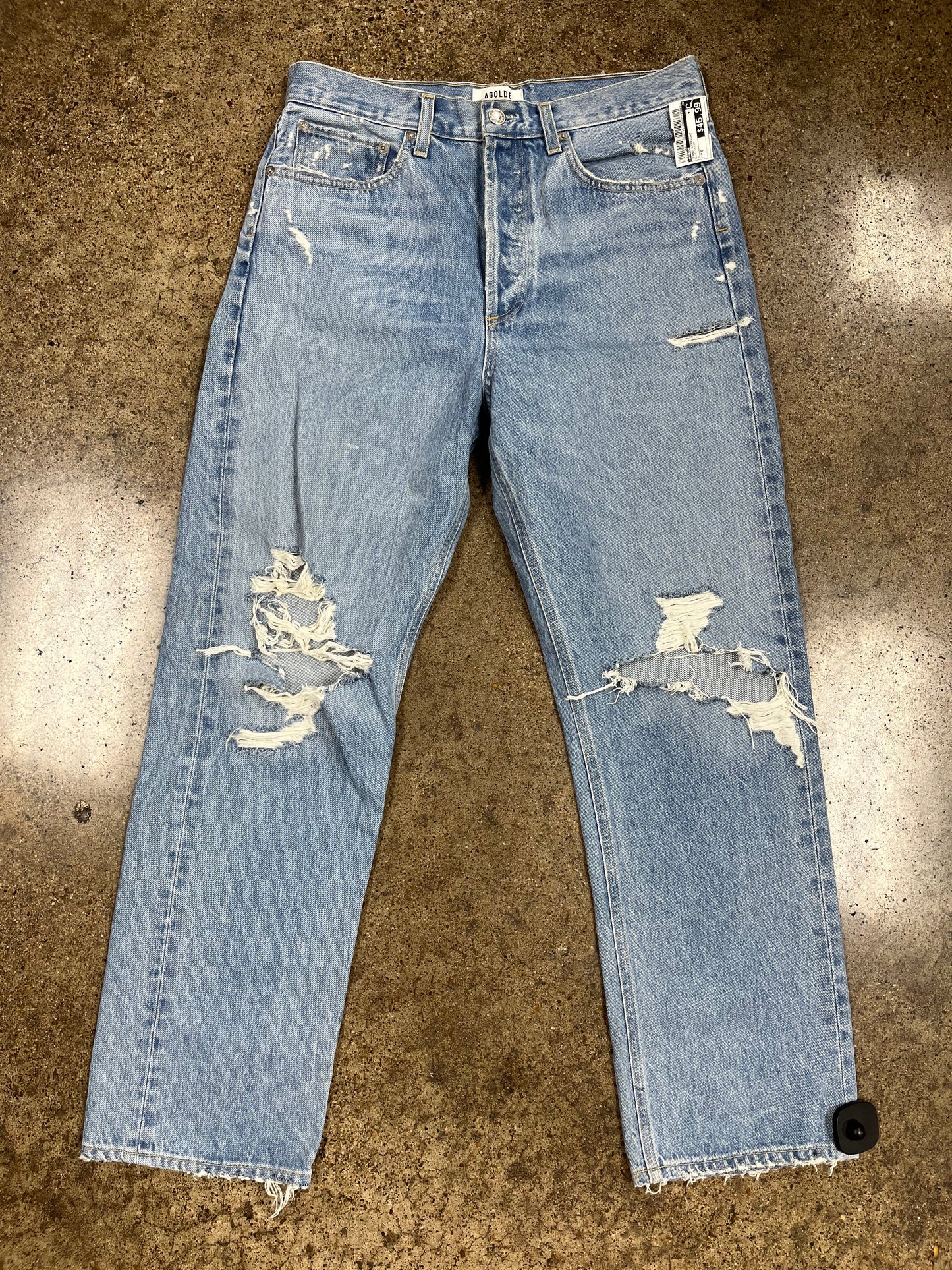 Jeans Straight By Agolde In Blue Denim, Size:6