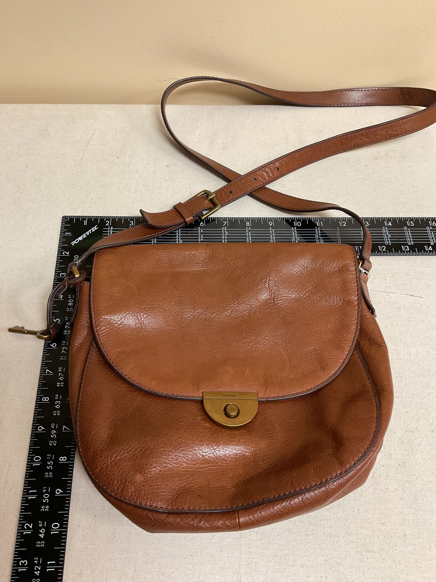 Crossbody Leather By Fossil In Brown, Size:Medium