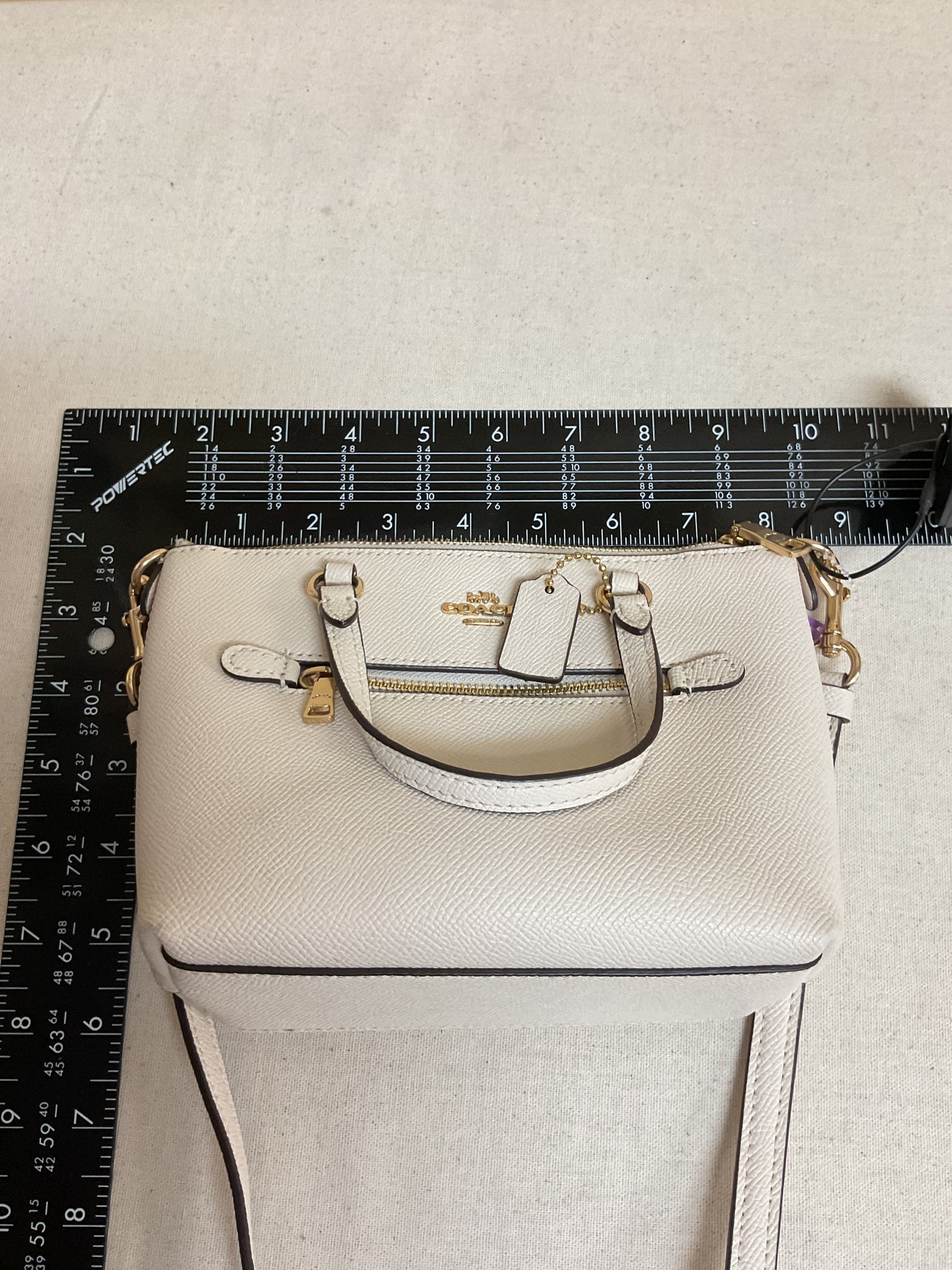 Crossbody Designer By Coach In White, Size:Small