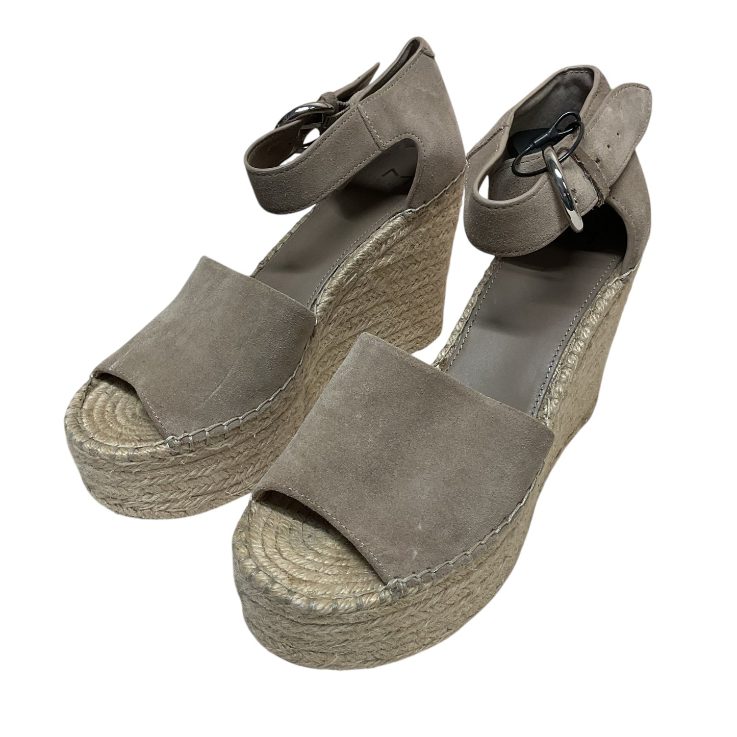 Sandals Heels Wedge By Marc Fisher In Grey, Size:9.5