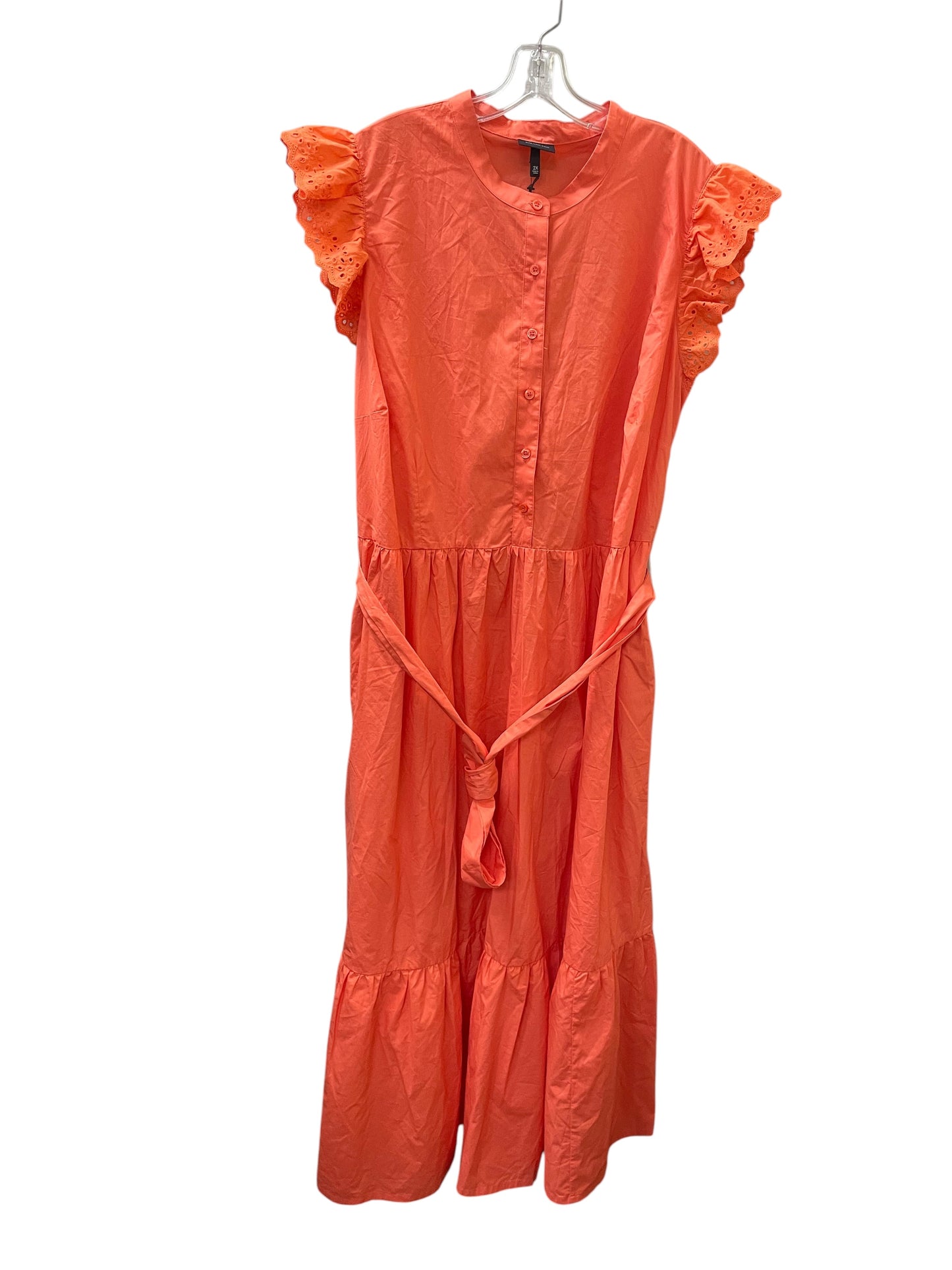 Dress Casual Maxi By Who What Wear In Coral, Size:2X